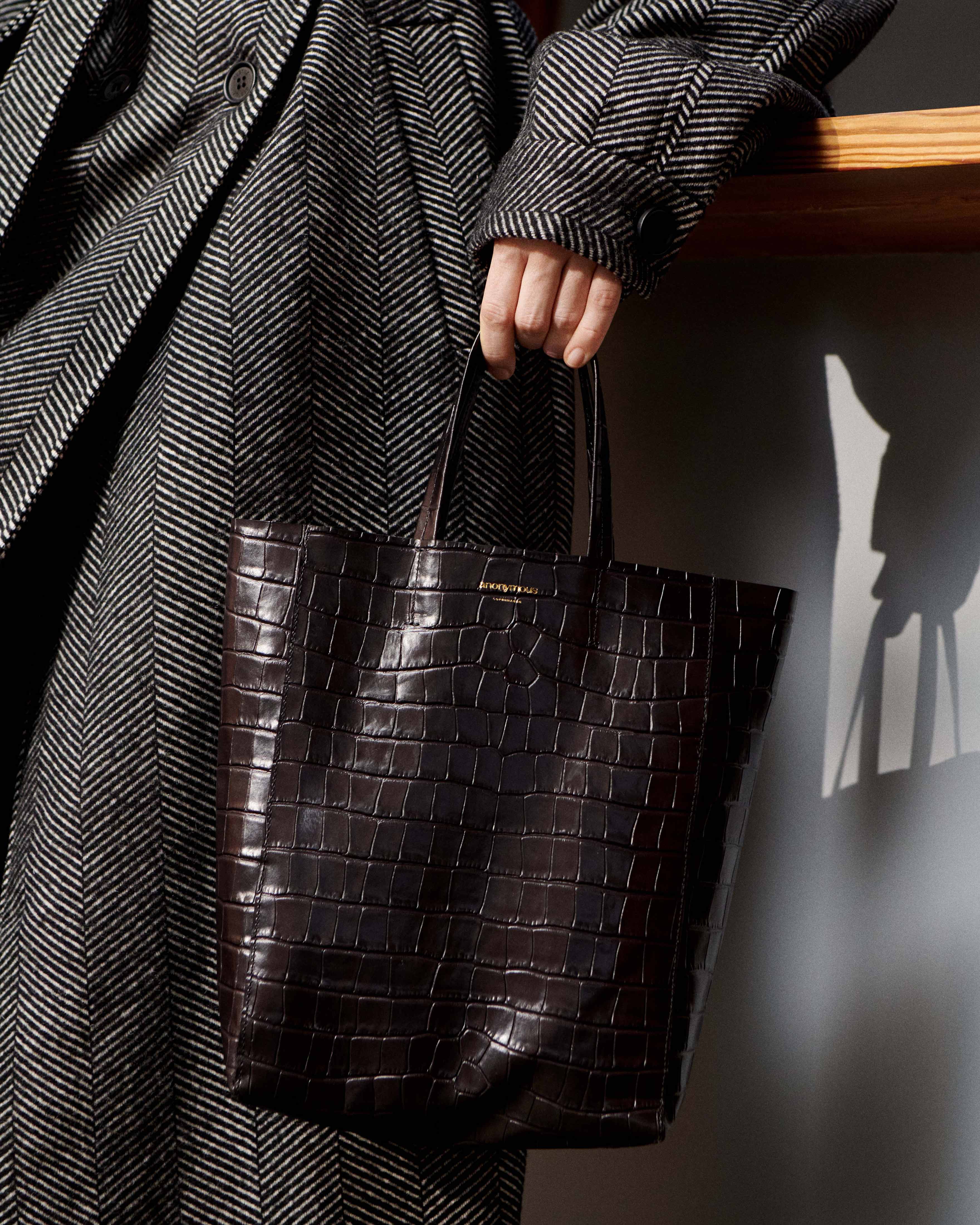 Linea shopper Croco calf Black