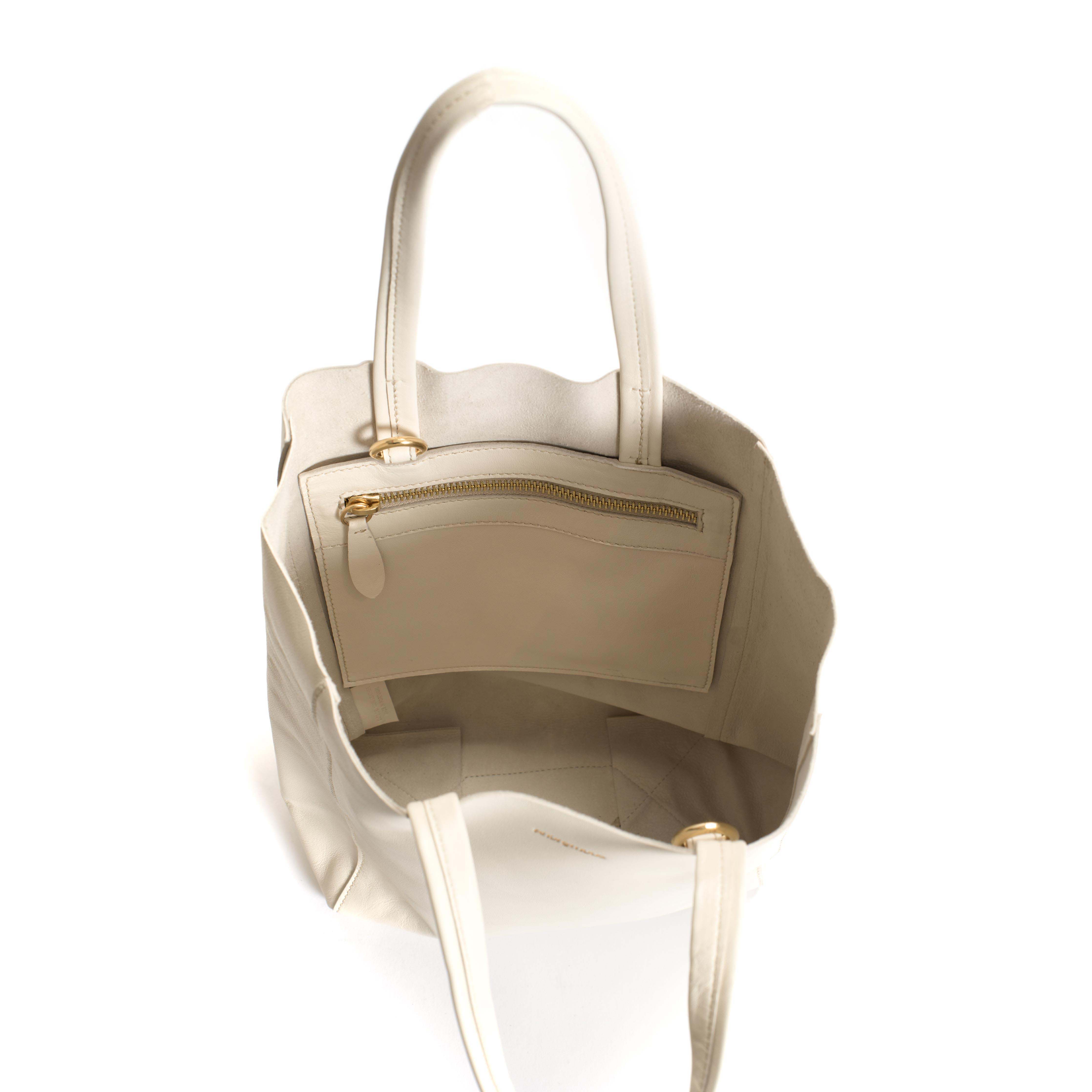 Linea shopper Shiny lamb Milk white