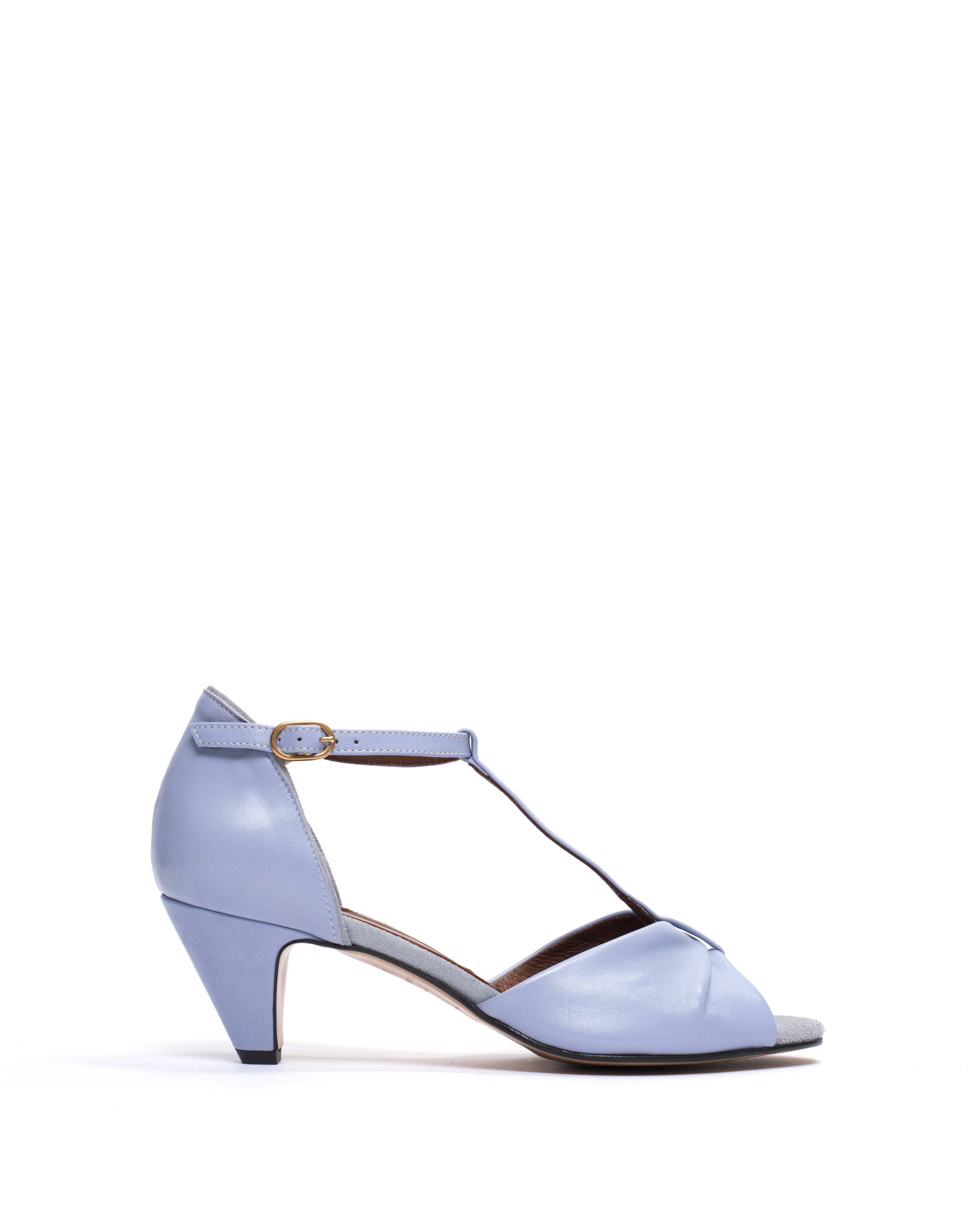 Linette 50 stiletto Shiny lamb Lichen blue