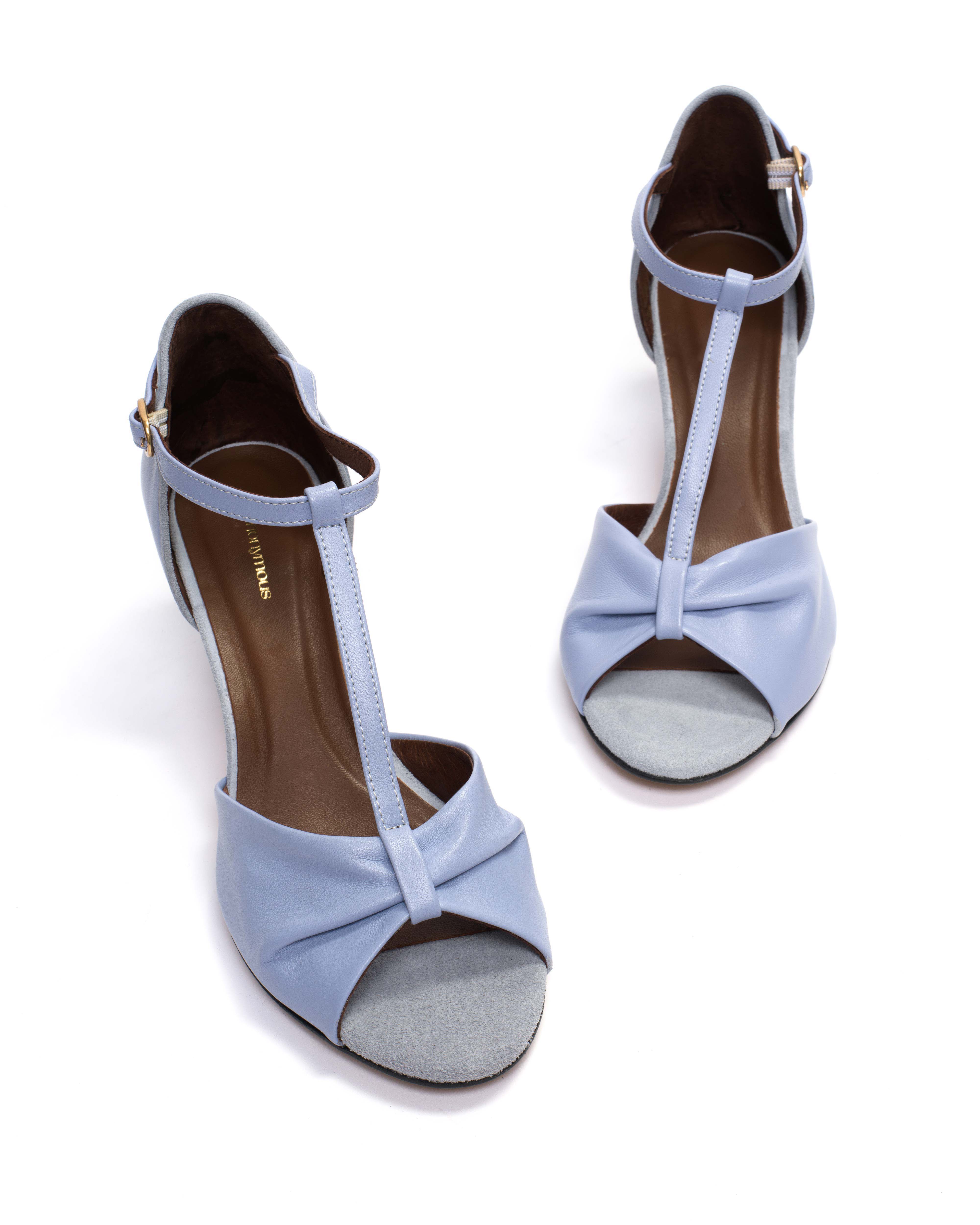 Linette 50 stiletto Shiny lamb Lichen blue