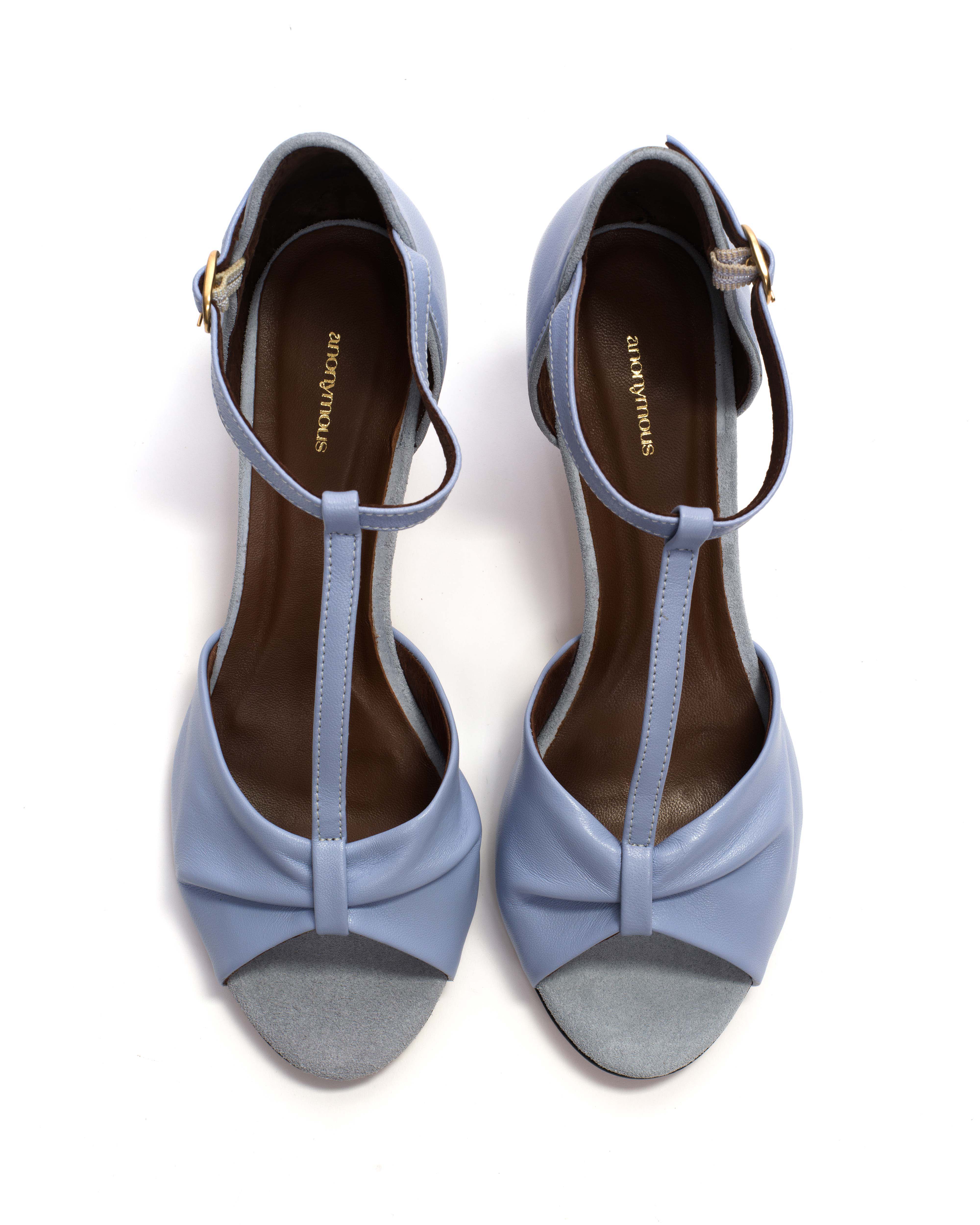 Linette 50 stiletto Shiny lamb Lichen blue