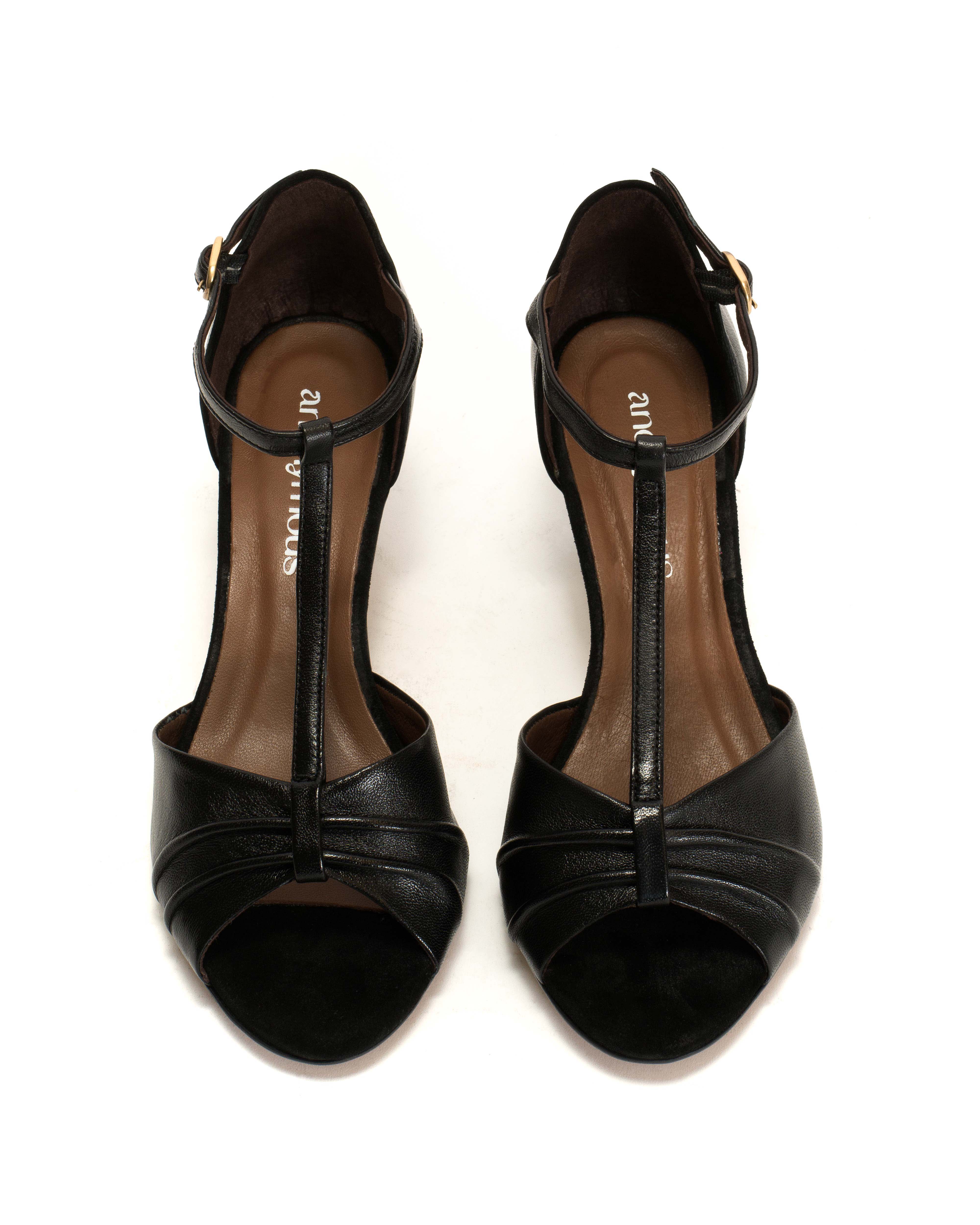 Linette 50 stiletto Shiny lamb Black