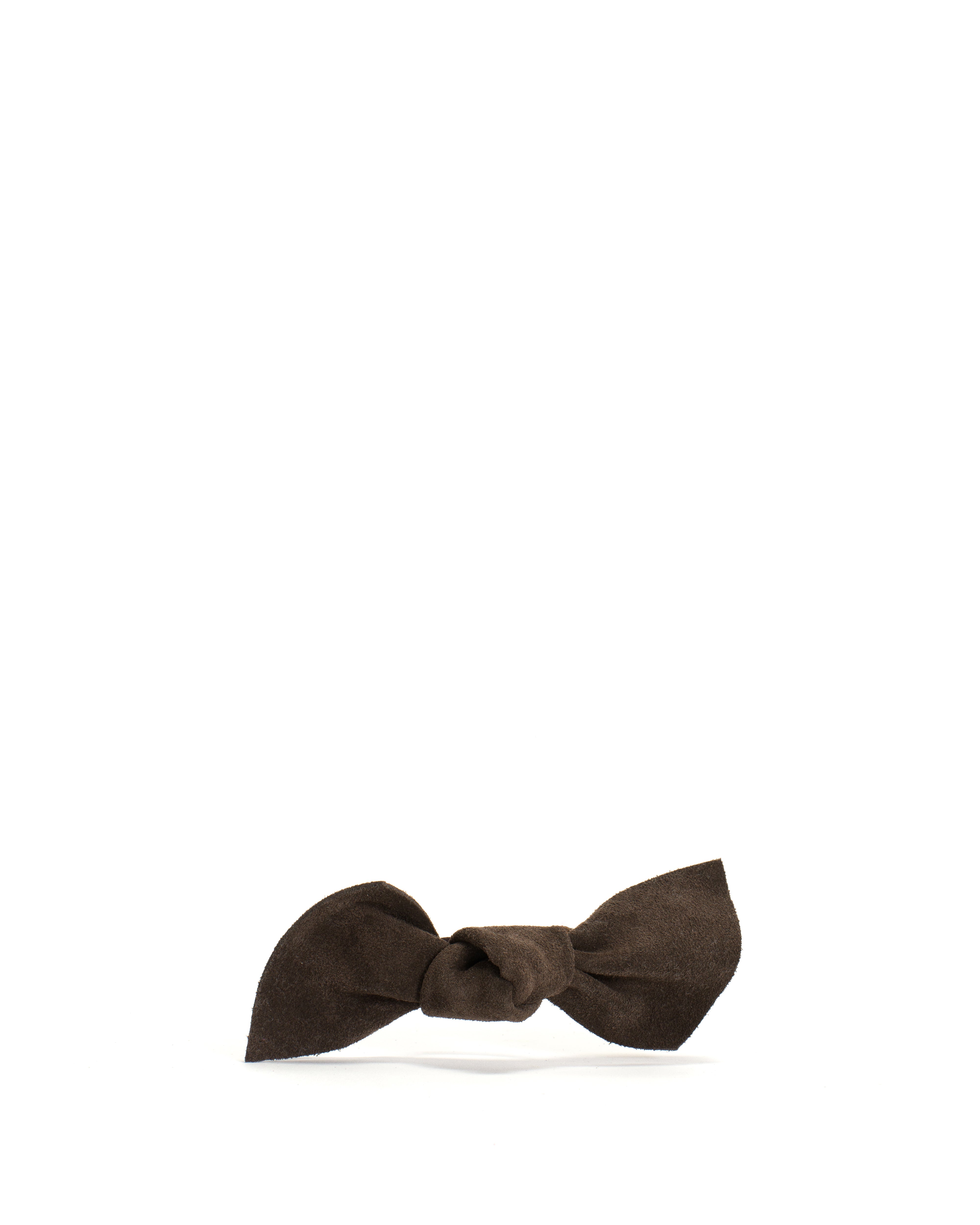 Linnie hair elastic grand bow Calf suede Coffee brown