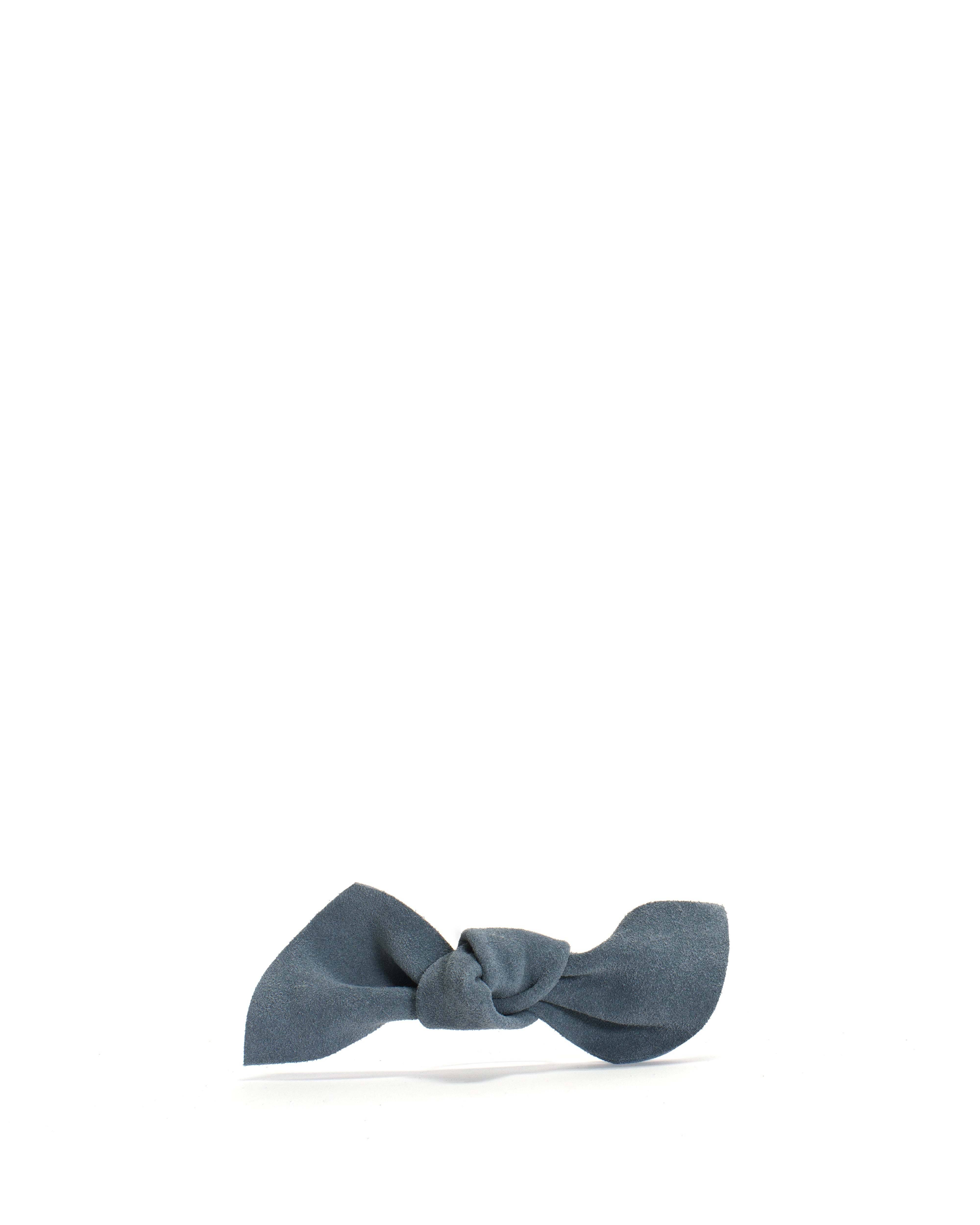 Linnie hair elastic grand bow Calf suede Denim blue
