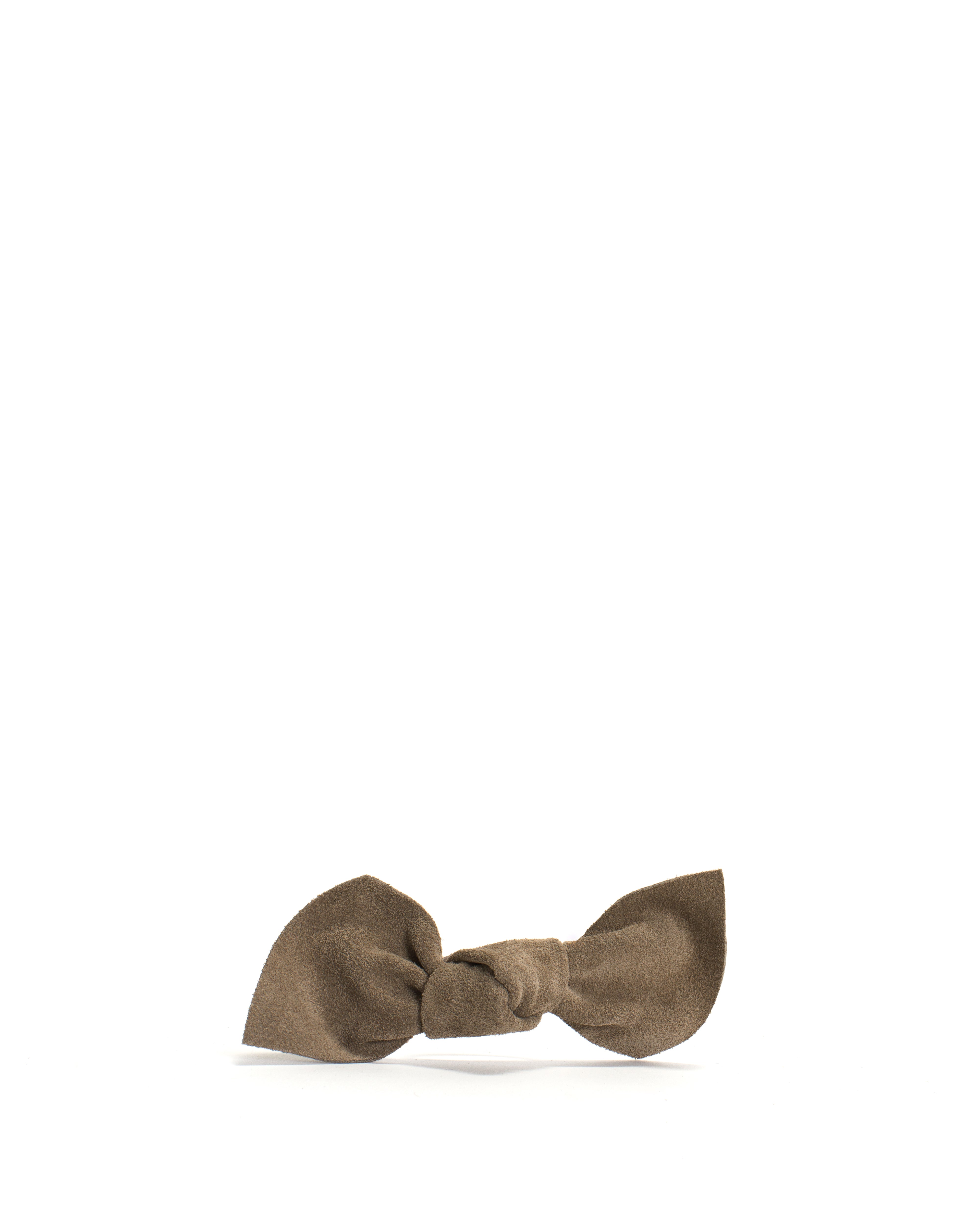 Linnie hair elastic grand bow Calf suede Mushroom