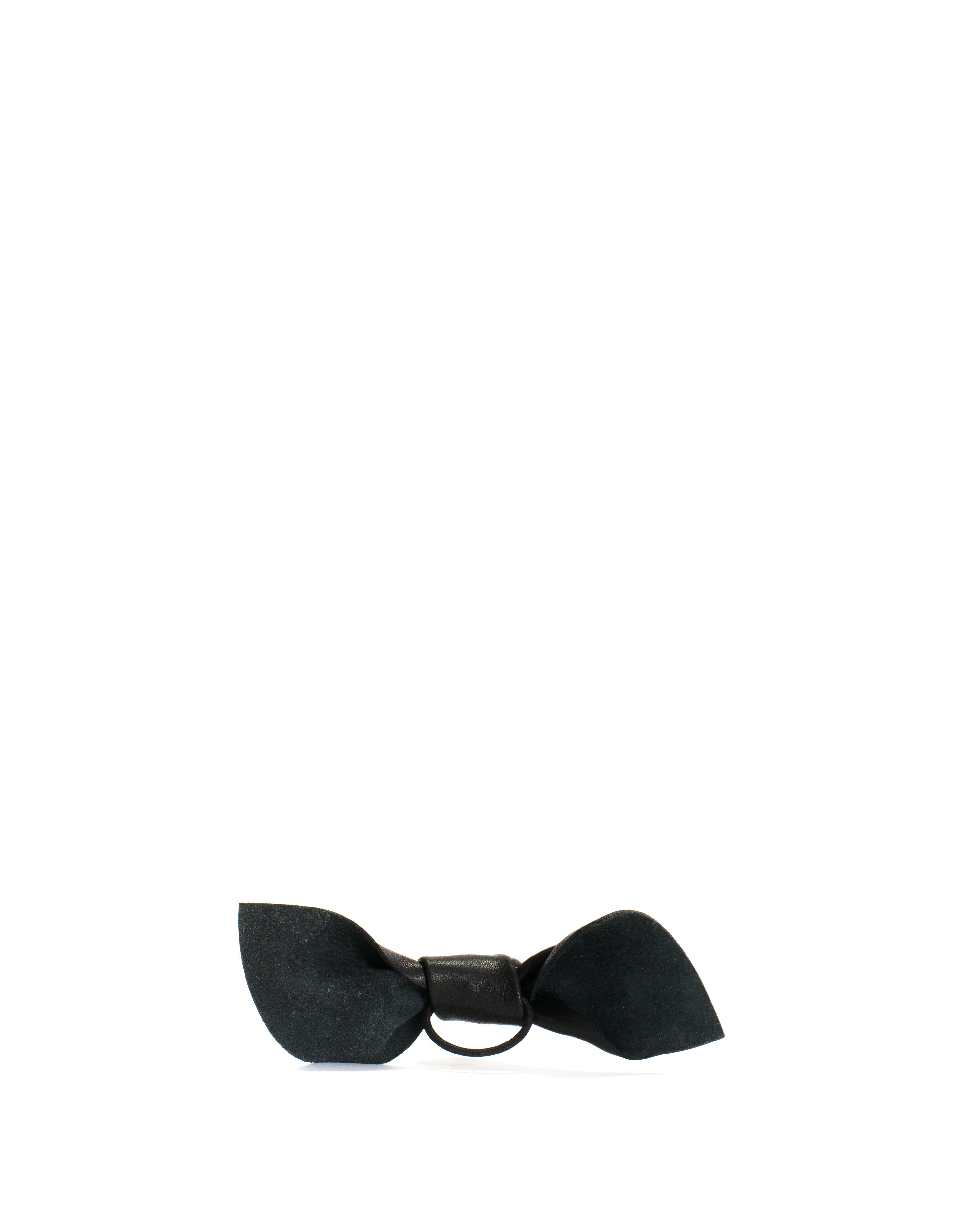 Linnie hair elastic grand bow Shiny lamb Black