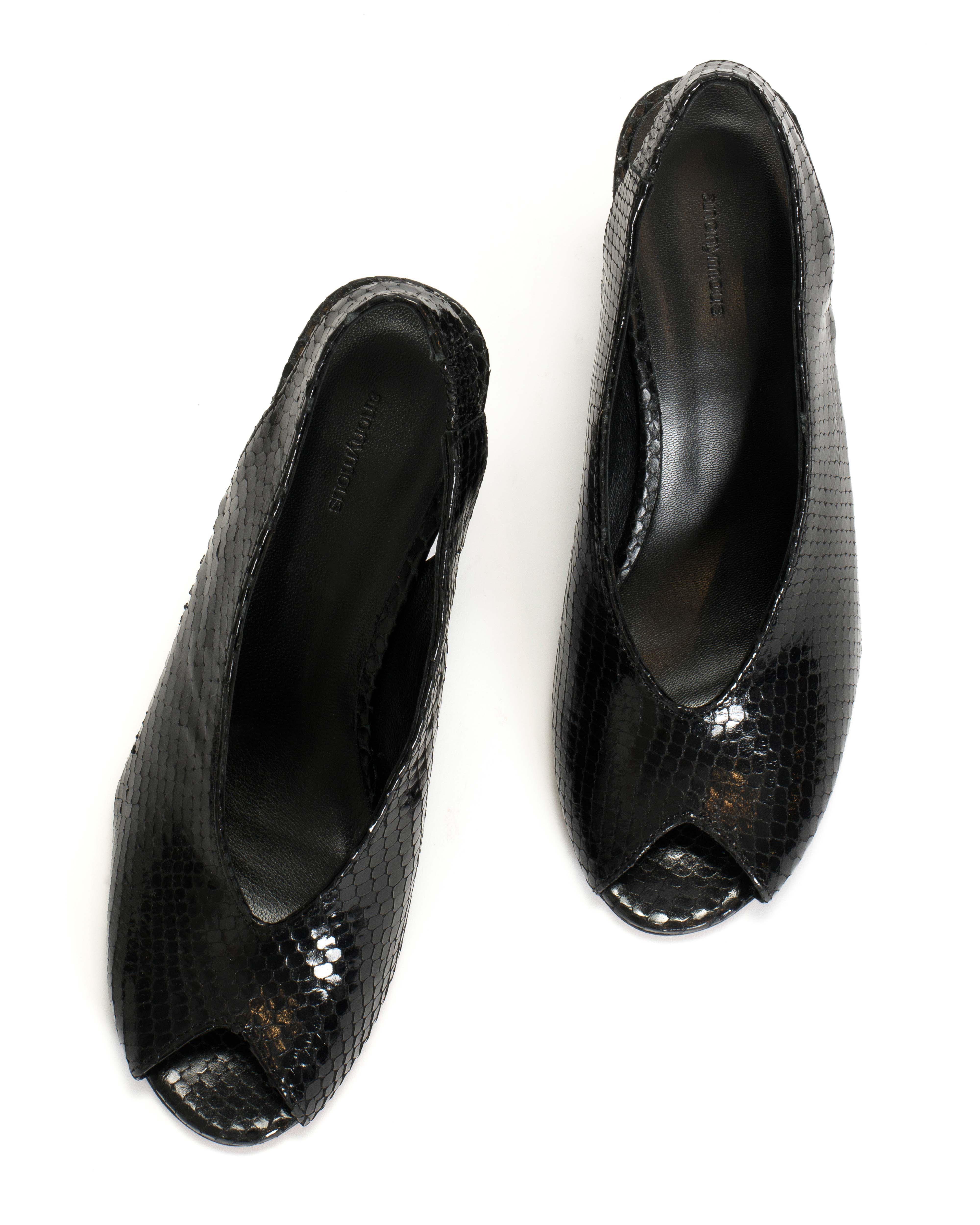 Maia Snake metallic calf Black