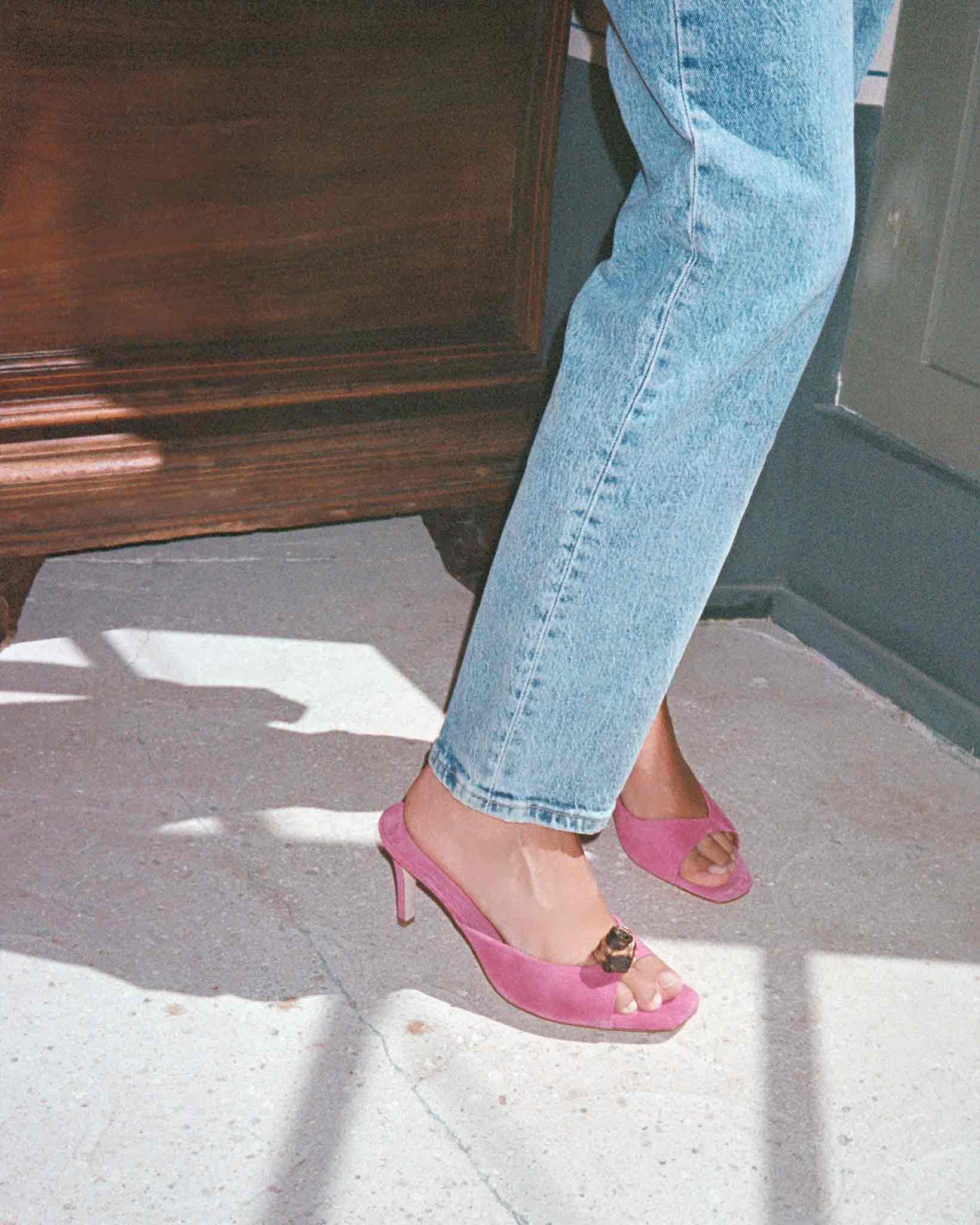 Mazy 75 Calf suede Raspberry sorbet