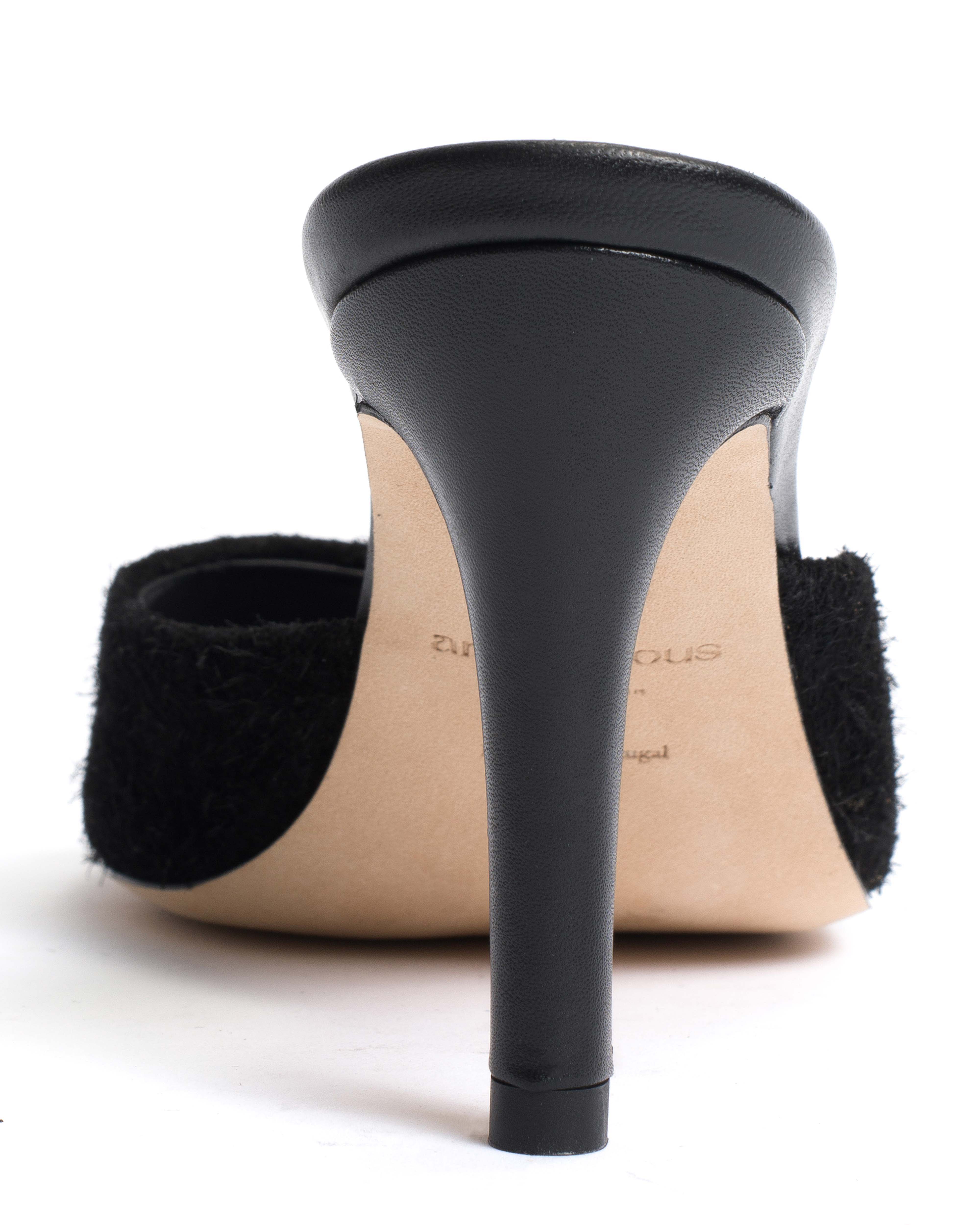 Mazy 75 Plushed calf suede Black