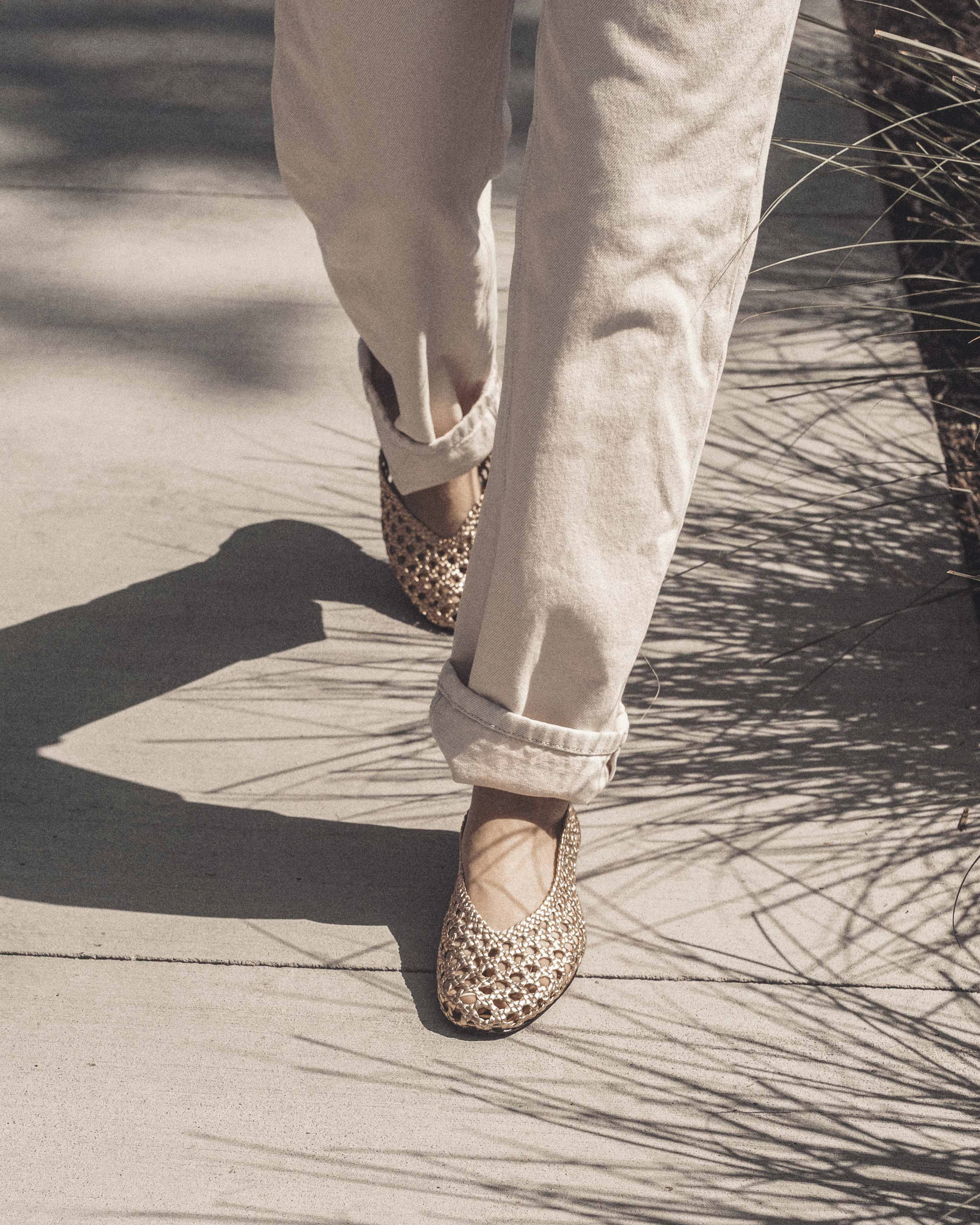 Sessi 10 Hand-braided leather Gold