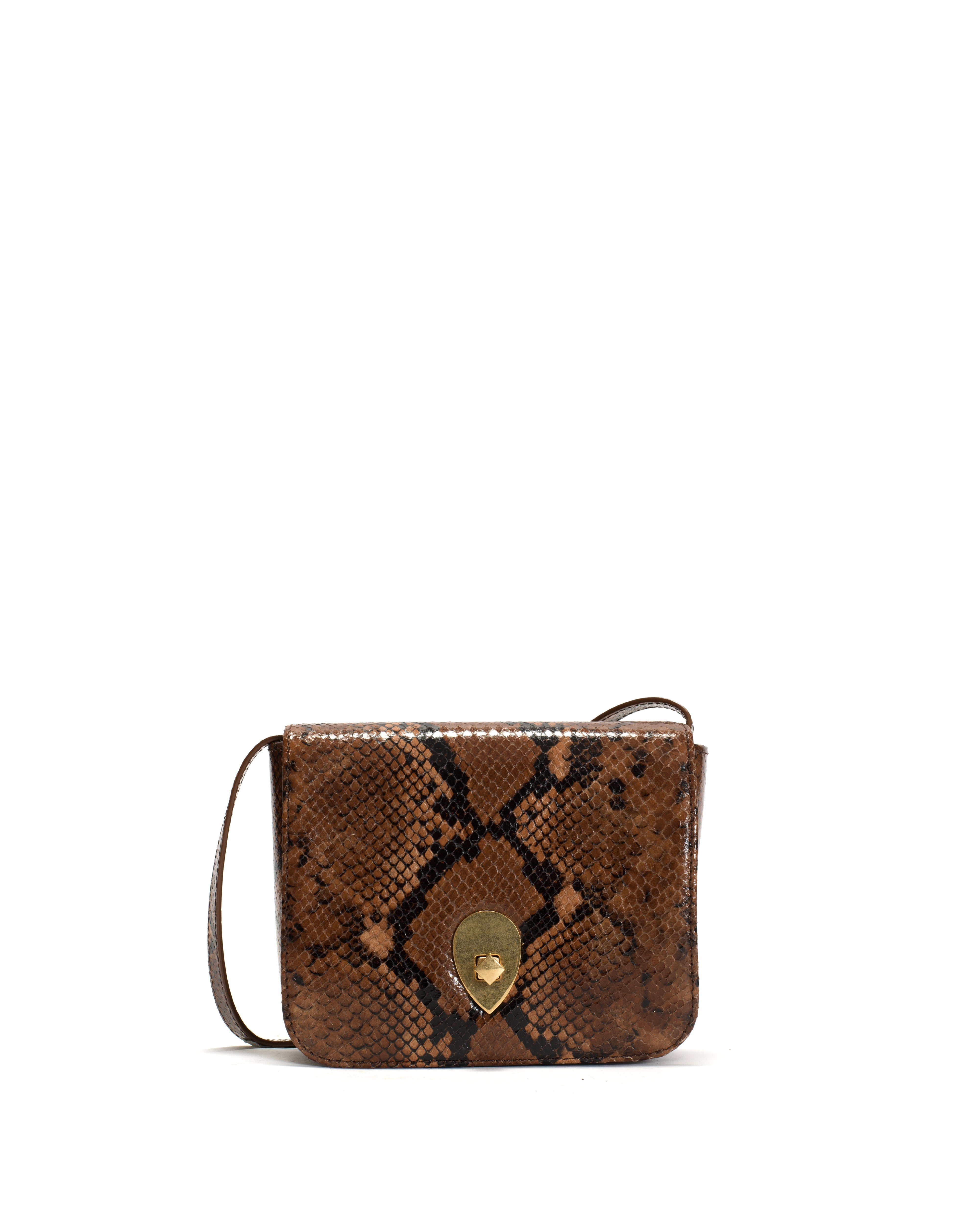 Nielle petite crossover bag Snake calf Hazelnut