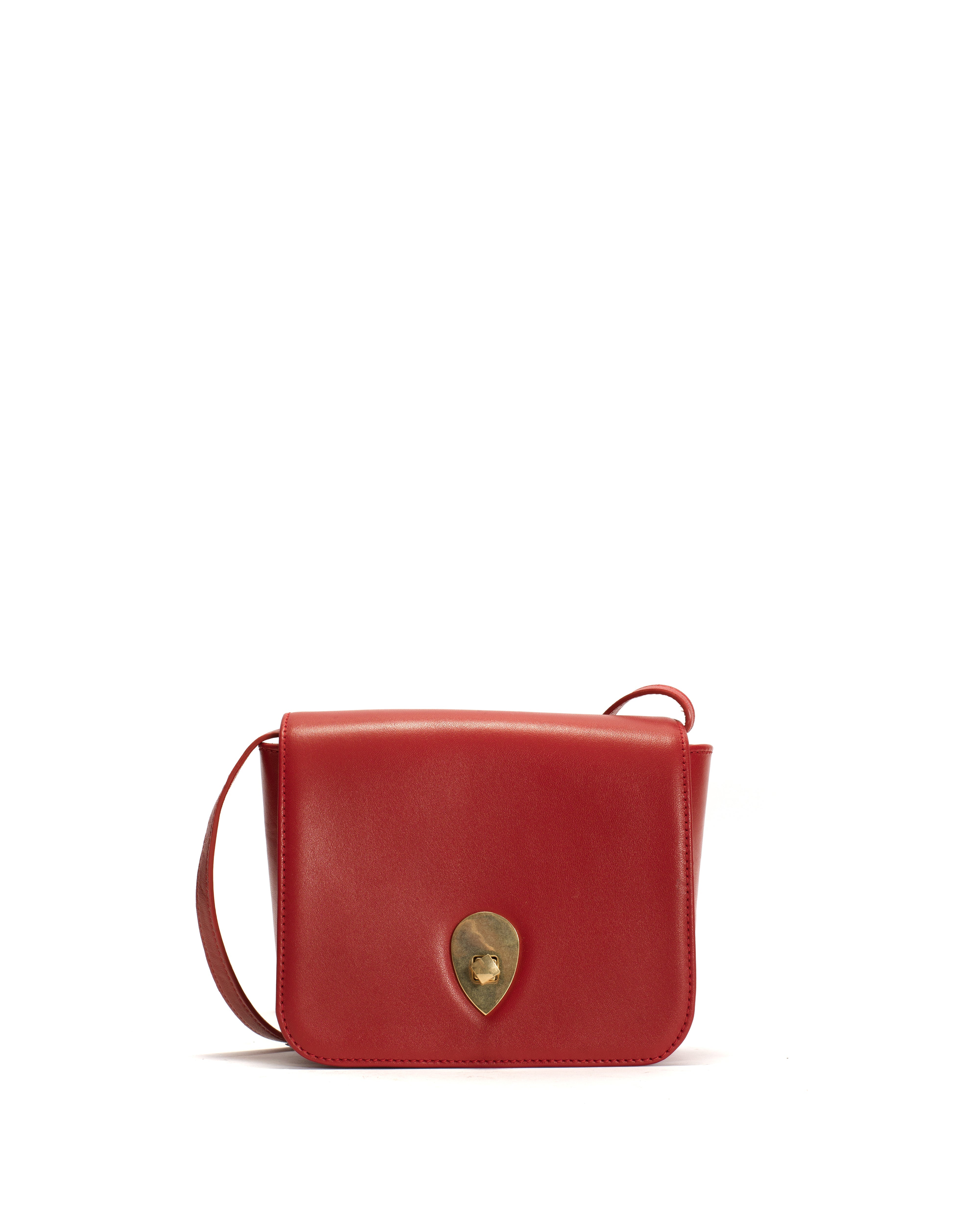 Nielle petite crossover bag Shiny lamb Ruby red