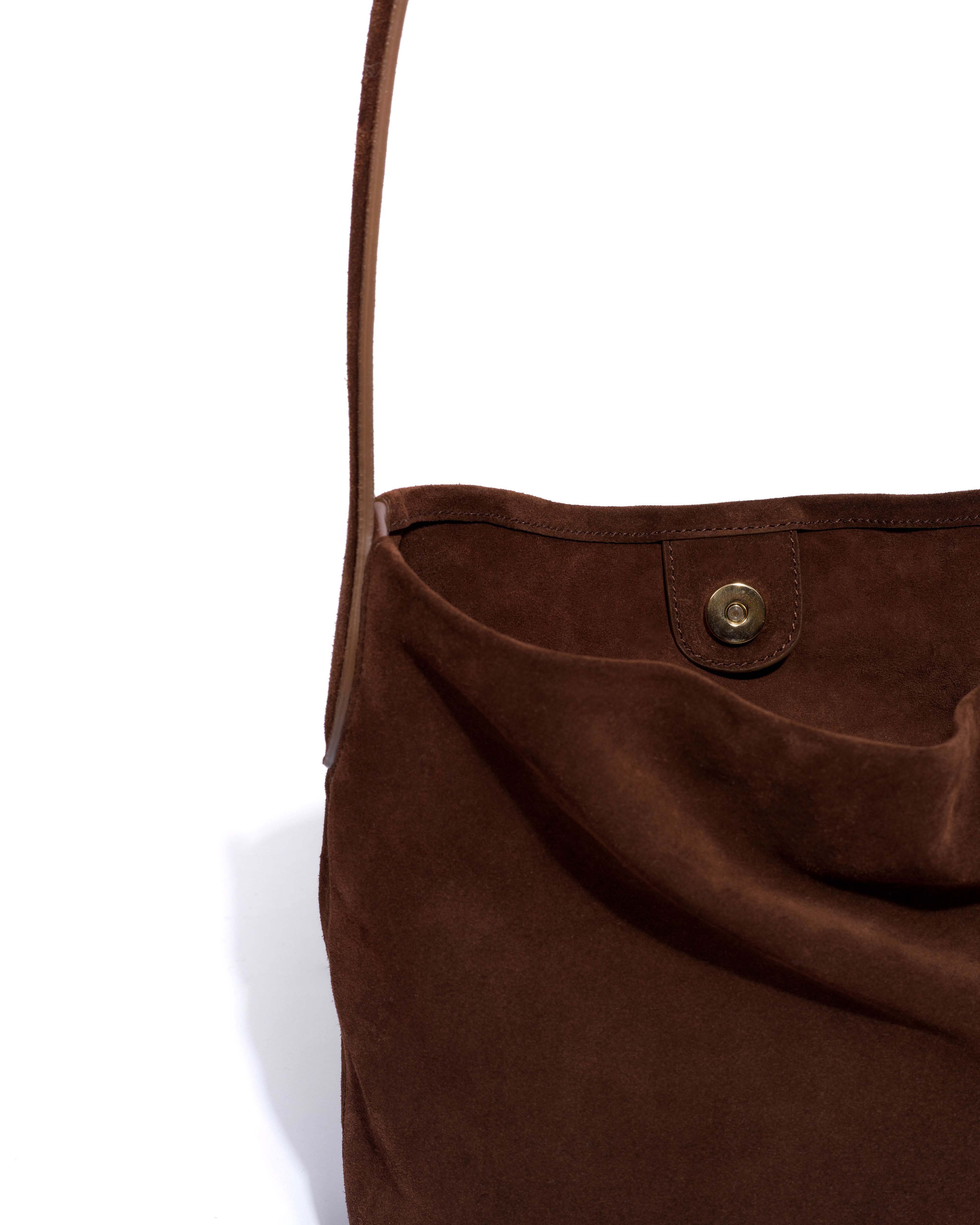 Versa slouchy petite bag Calf suede Chocolate