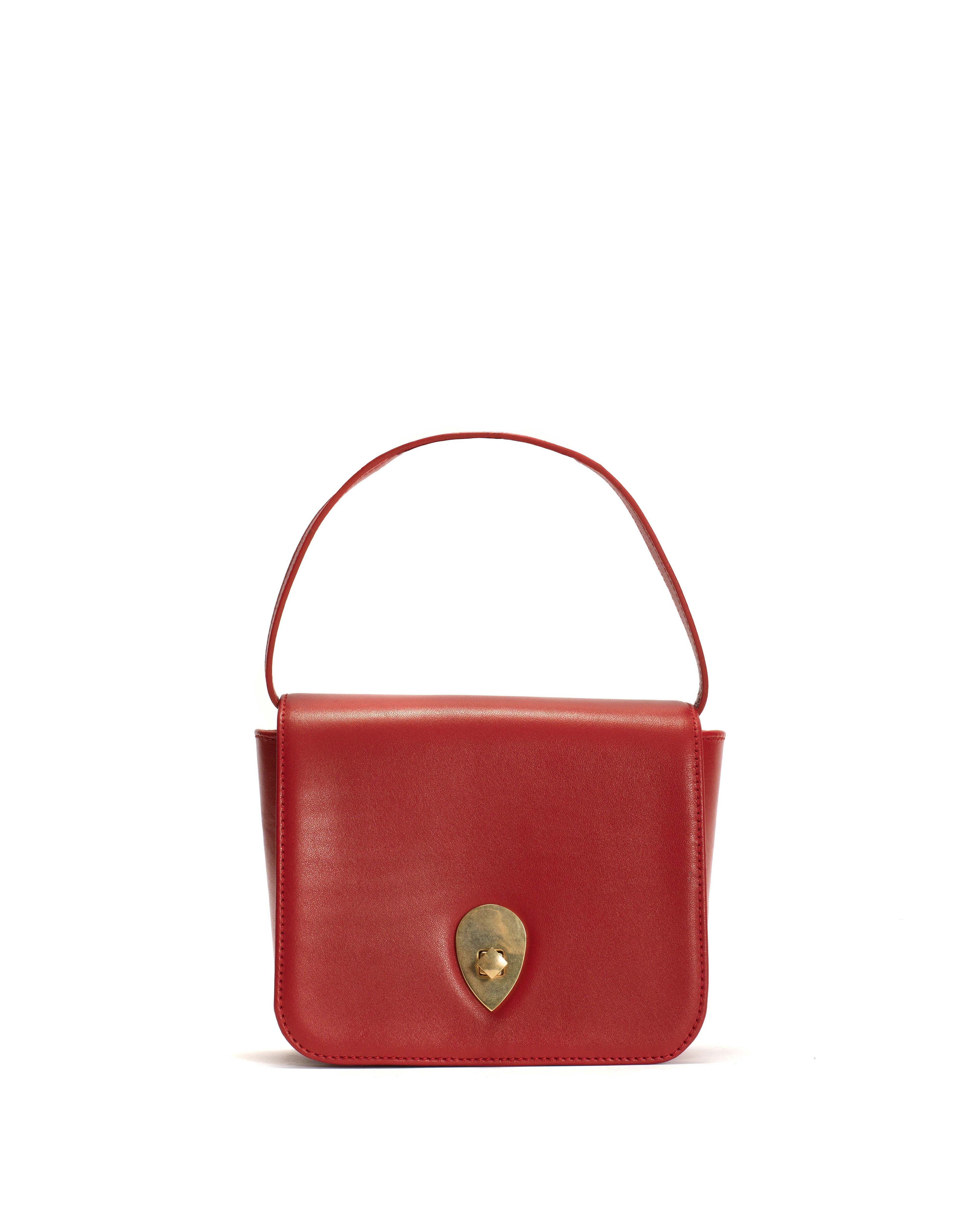 Nielle petite crossover bag Shiny lamb Ruby red