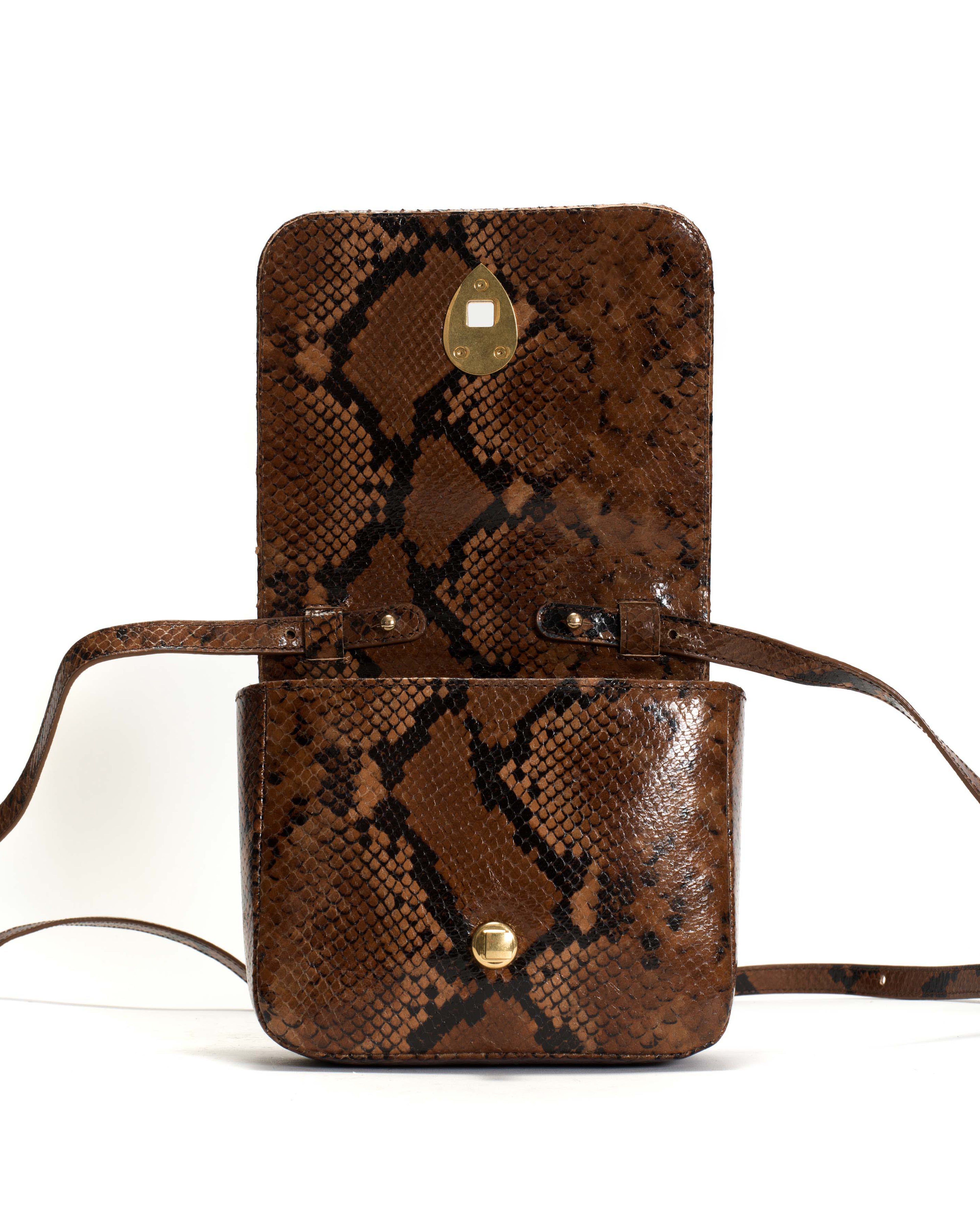 Nielle petite crossover bag Snake calf Hazelnut