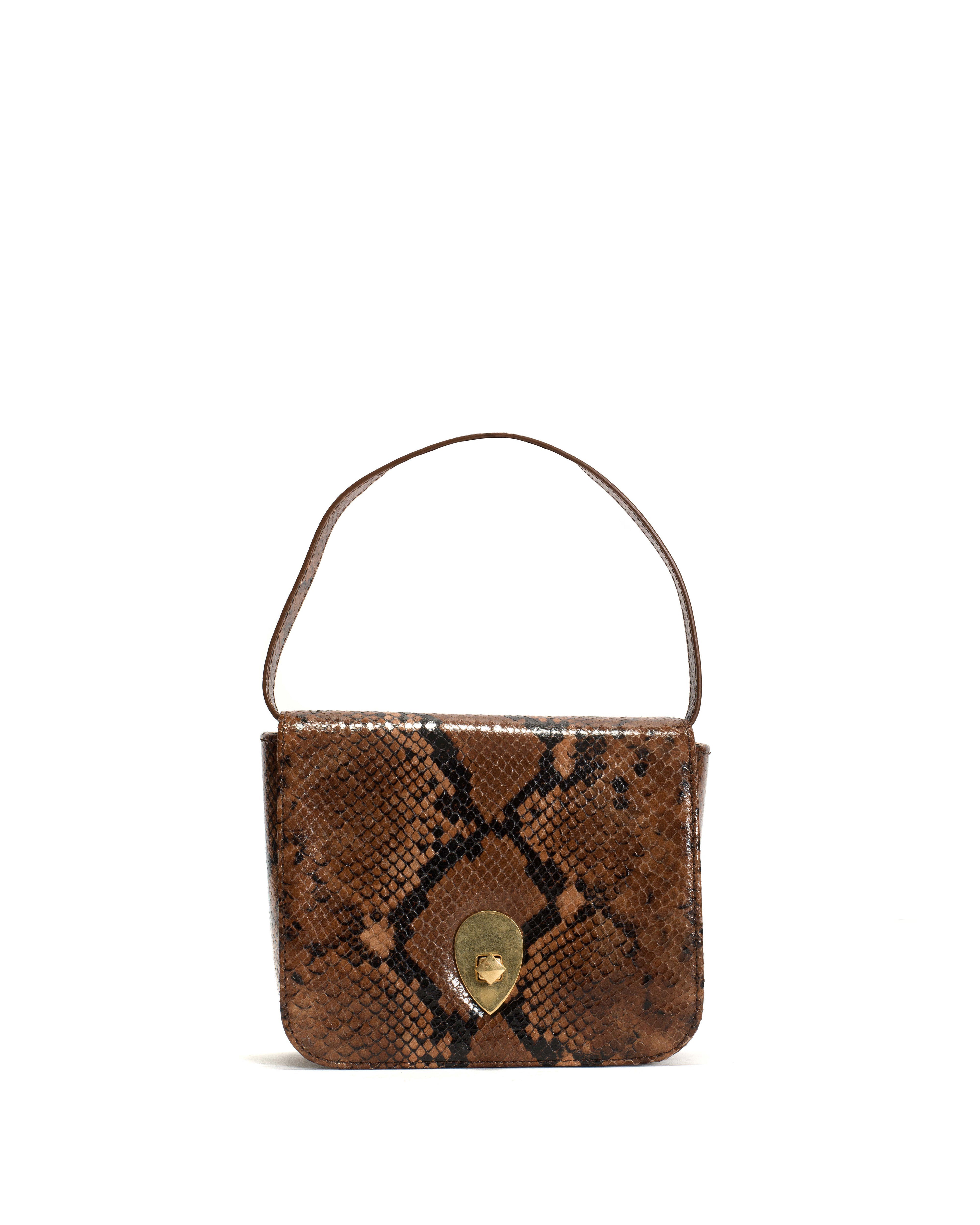 Nielle petite crossover bag Snake calf Hazelnut