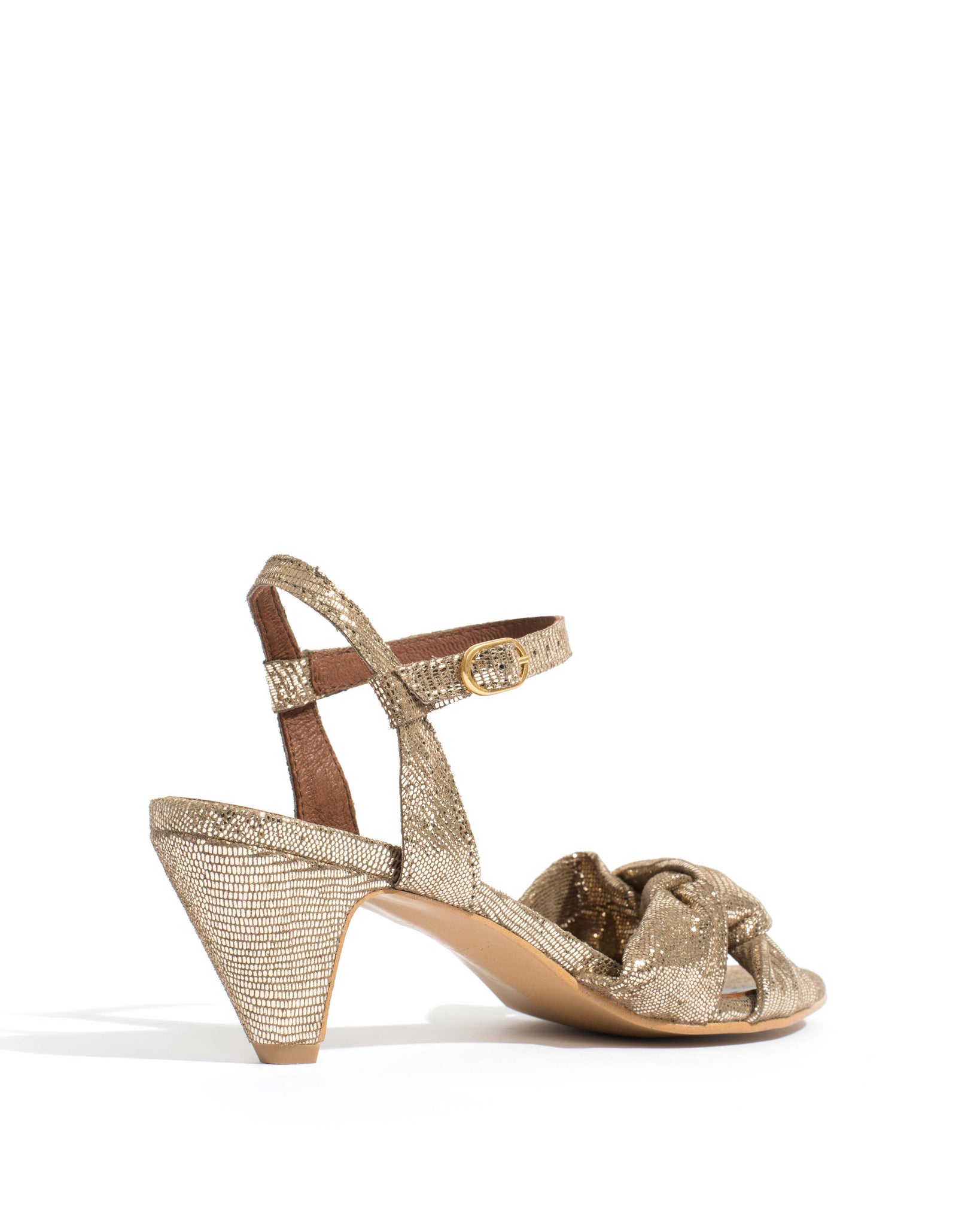 Kamilah 50 stiletto Lizard metallic goat Vintage champagne - Anonymous Copenhagen Shoes