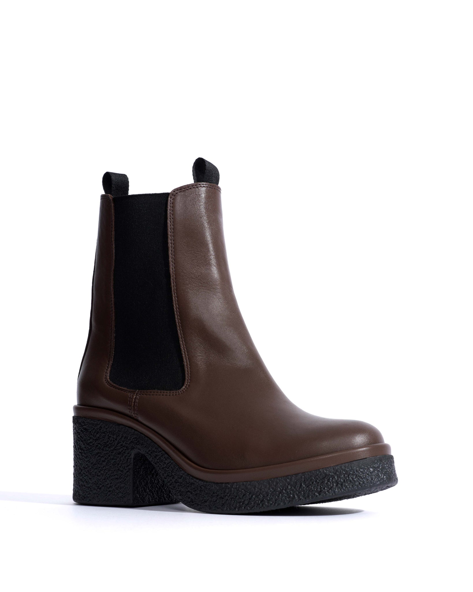 Laurell 65 platform Soft calf & sole Dark taupe & black -
