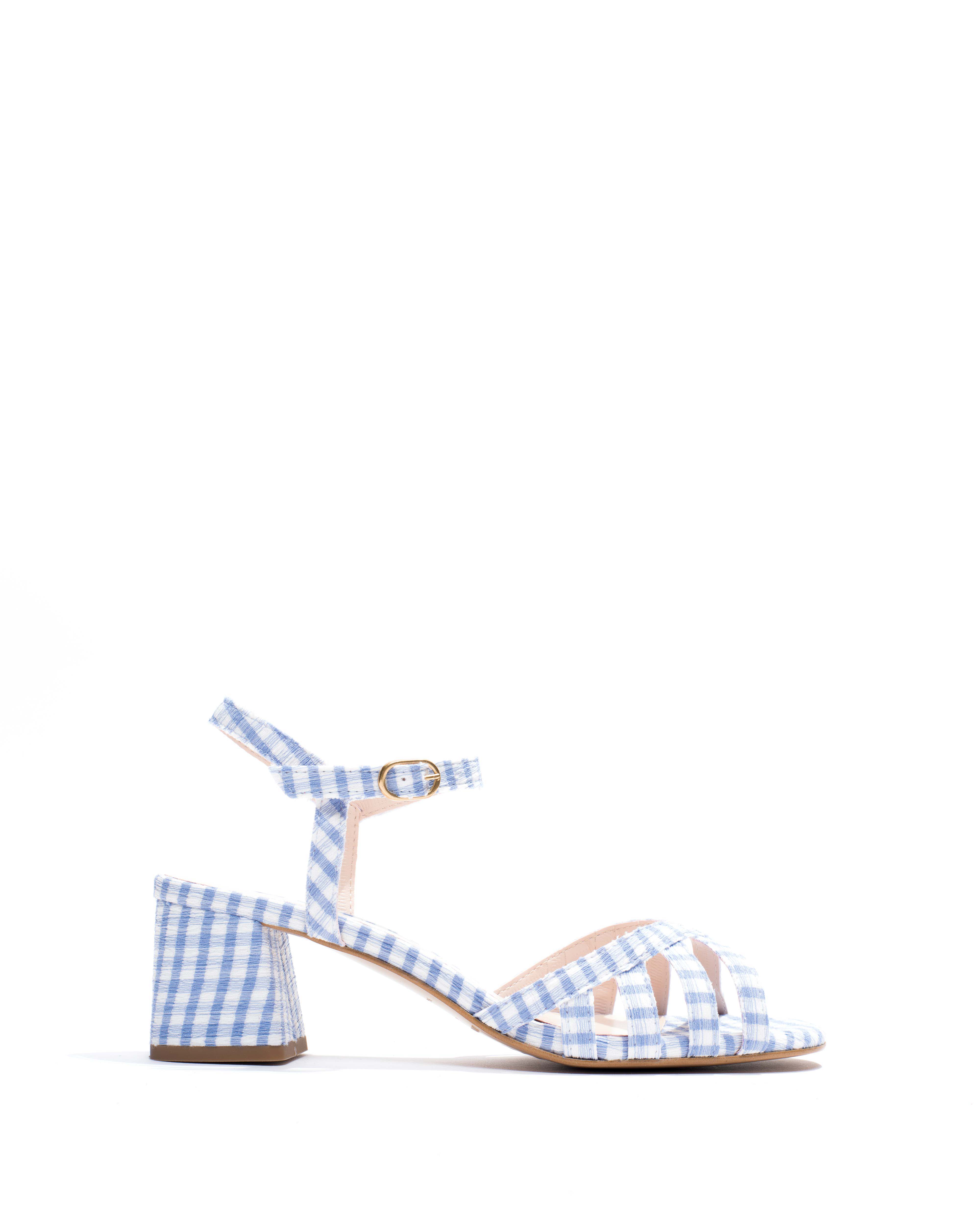 Issi 55 Pleated gingham vegan Bubble blue