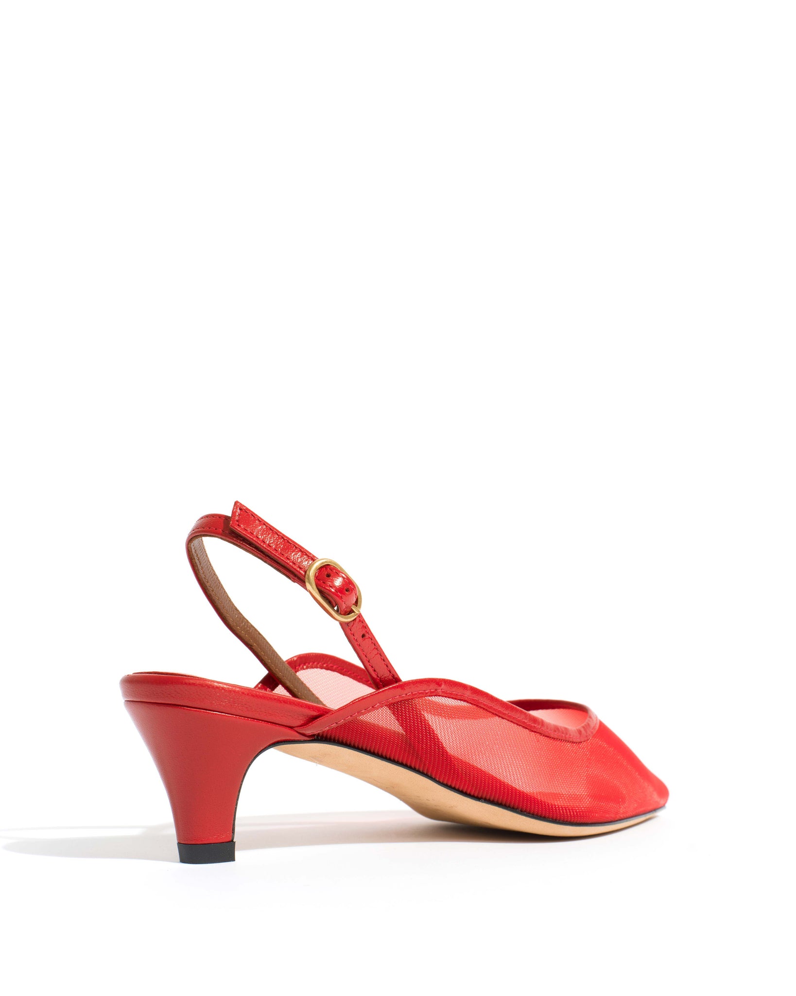 Fanny 40 stiletto mesh Shiny lamb & mesh Ruby red - Anonymous Copenhagen Heels