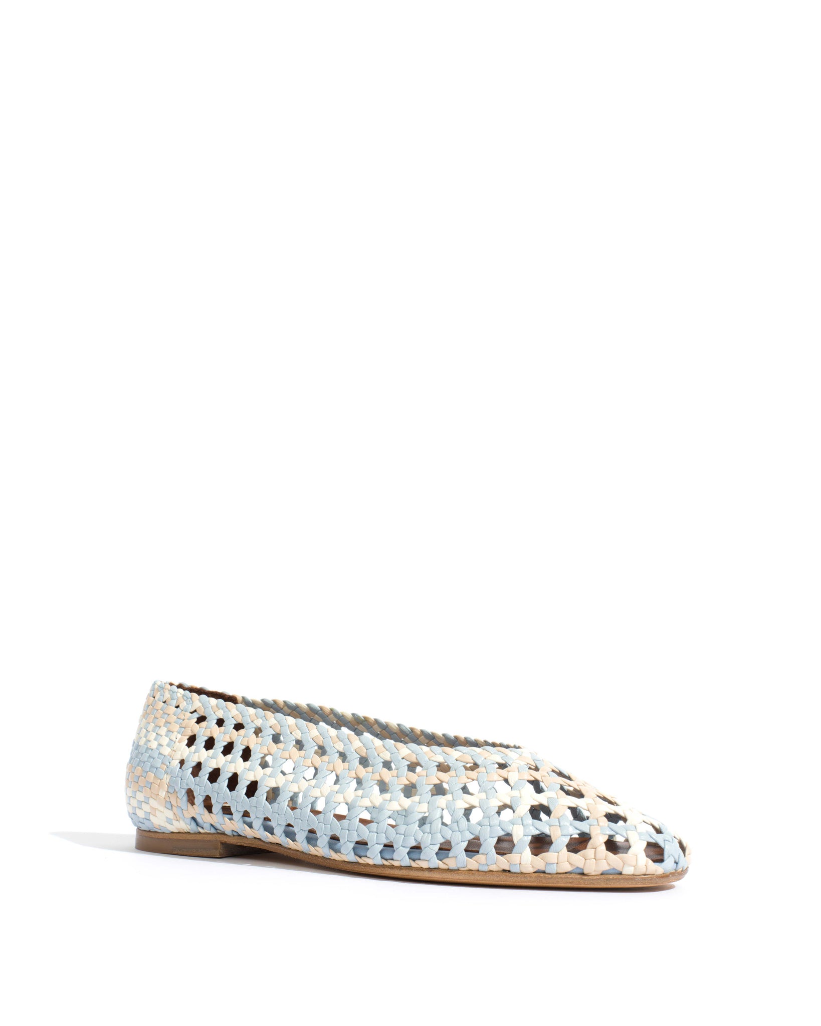 Sessi 10 Hand-braided leather Lichen blue mix - Anonymous Copenhagen Shoes