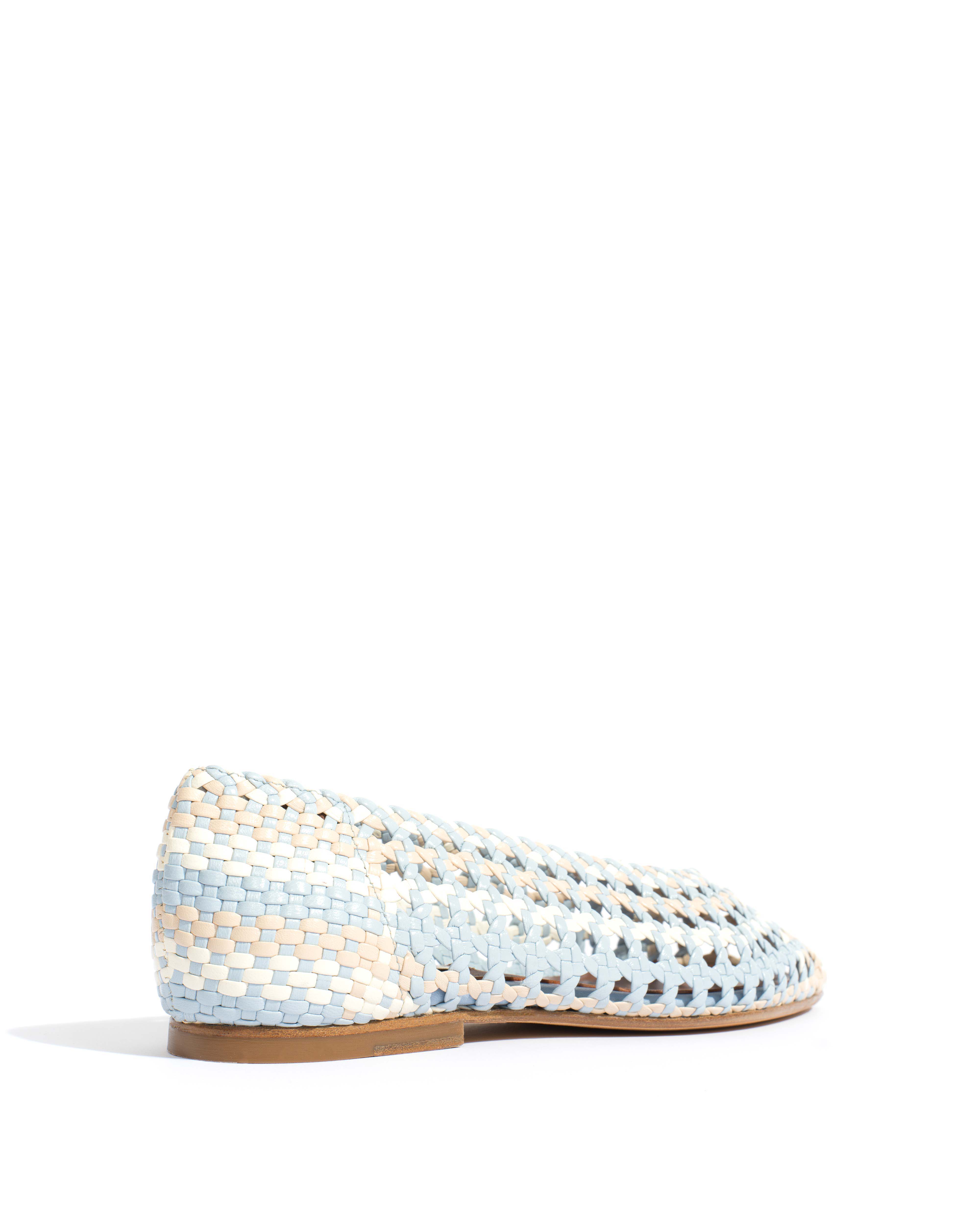 Sessi 10 Hand-braided leather Lichen blue mix