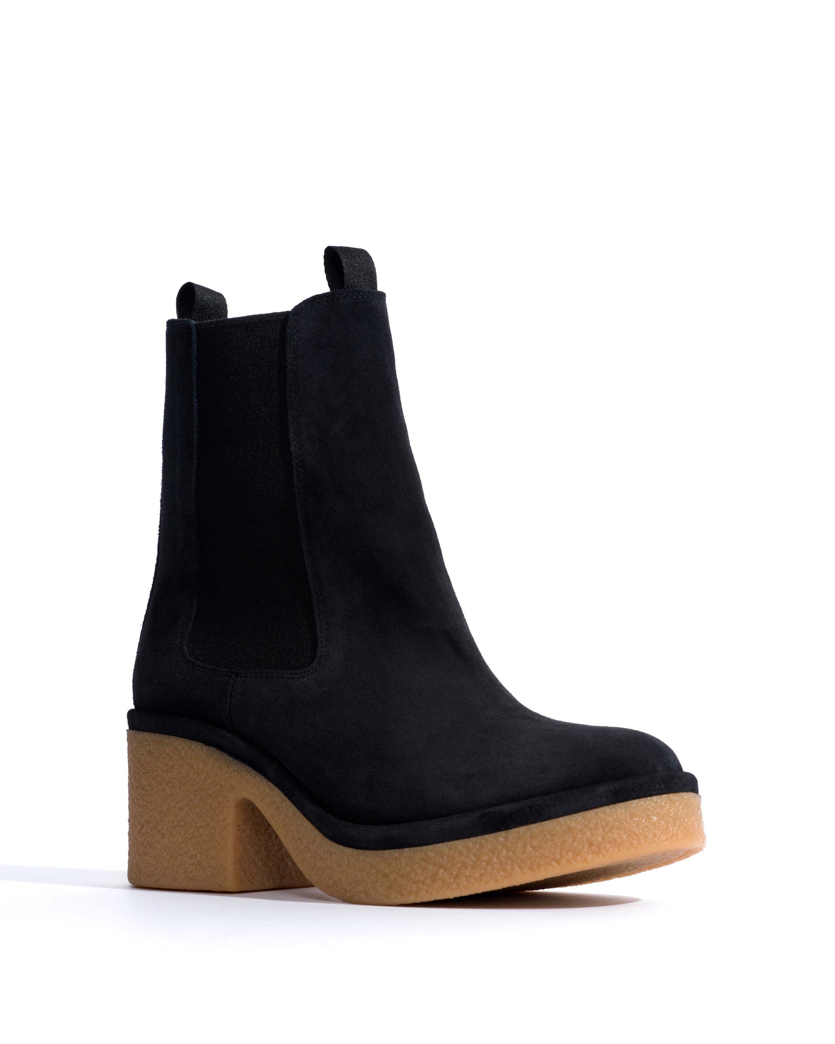 Laurell 65 platform Calf suede & sole Off black & natural -