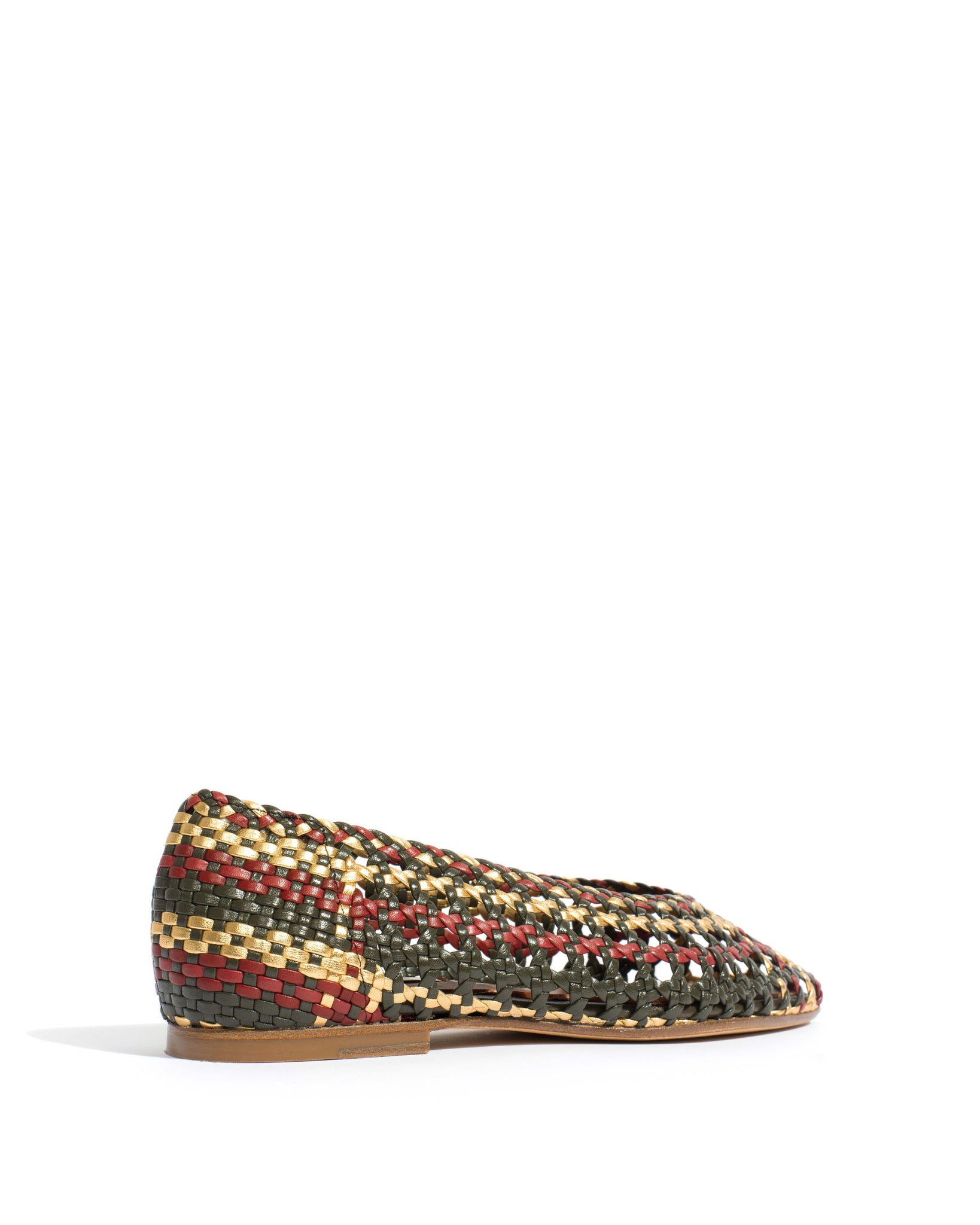 Sessi 10 Hand-braided leather Moss green mix - Anonymous Copenhagen Shoes