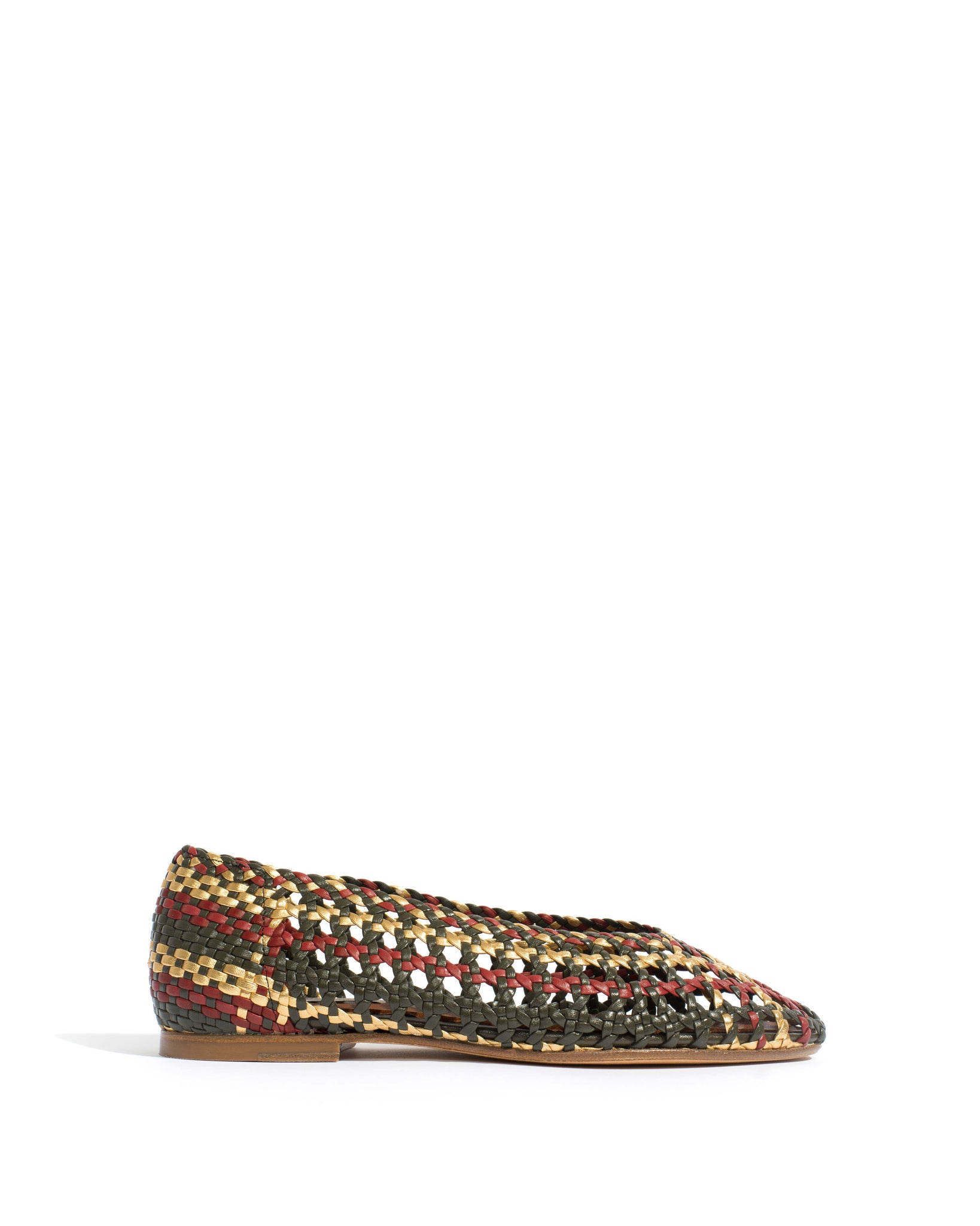 Sessi 10 Hand-braided leather Moss green mix - Anonymous Copenhagen Shoes