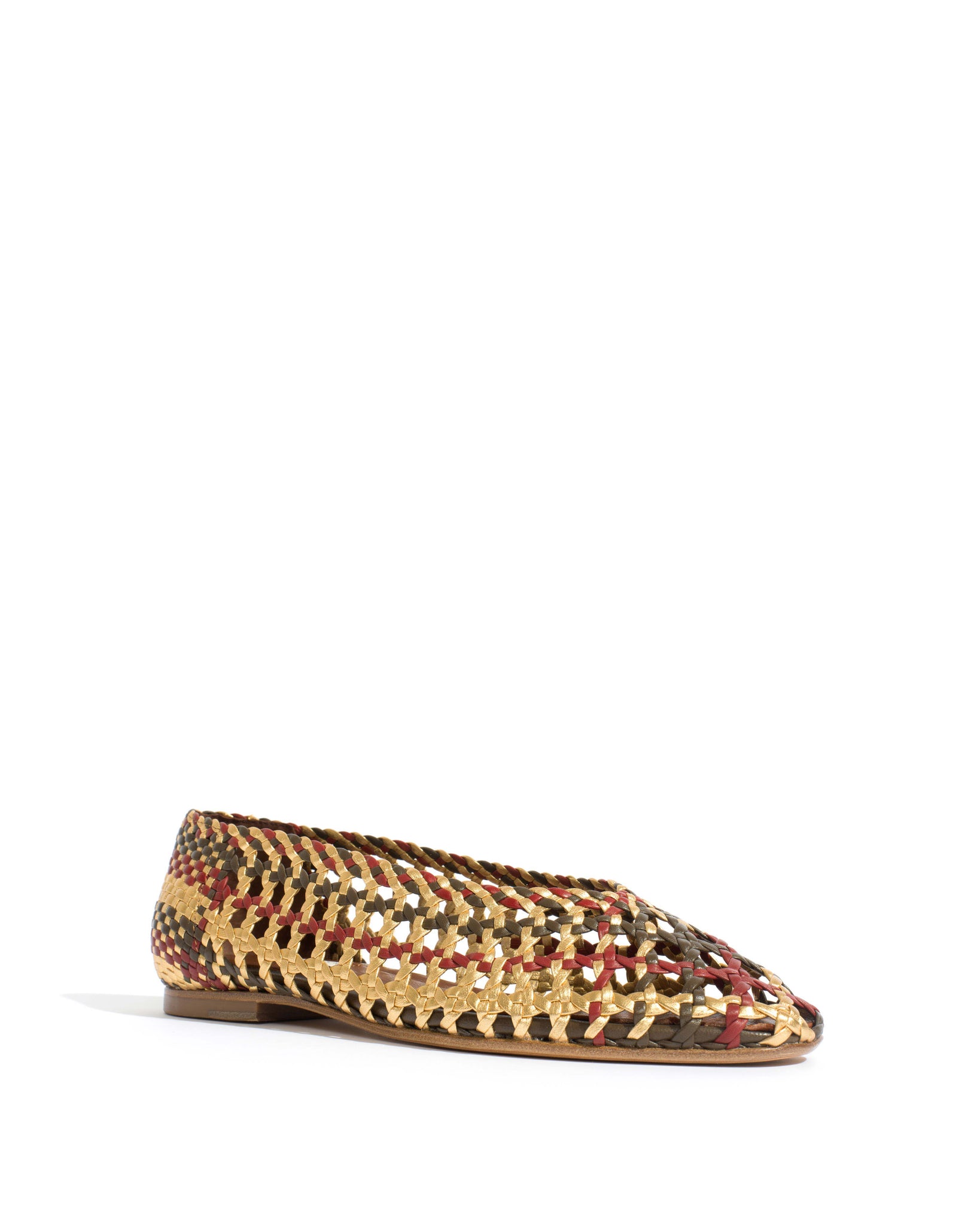 Sessi 10 Hand-braided leather Olive green mix - Anonymous Copenhagen Shoes
