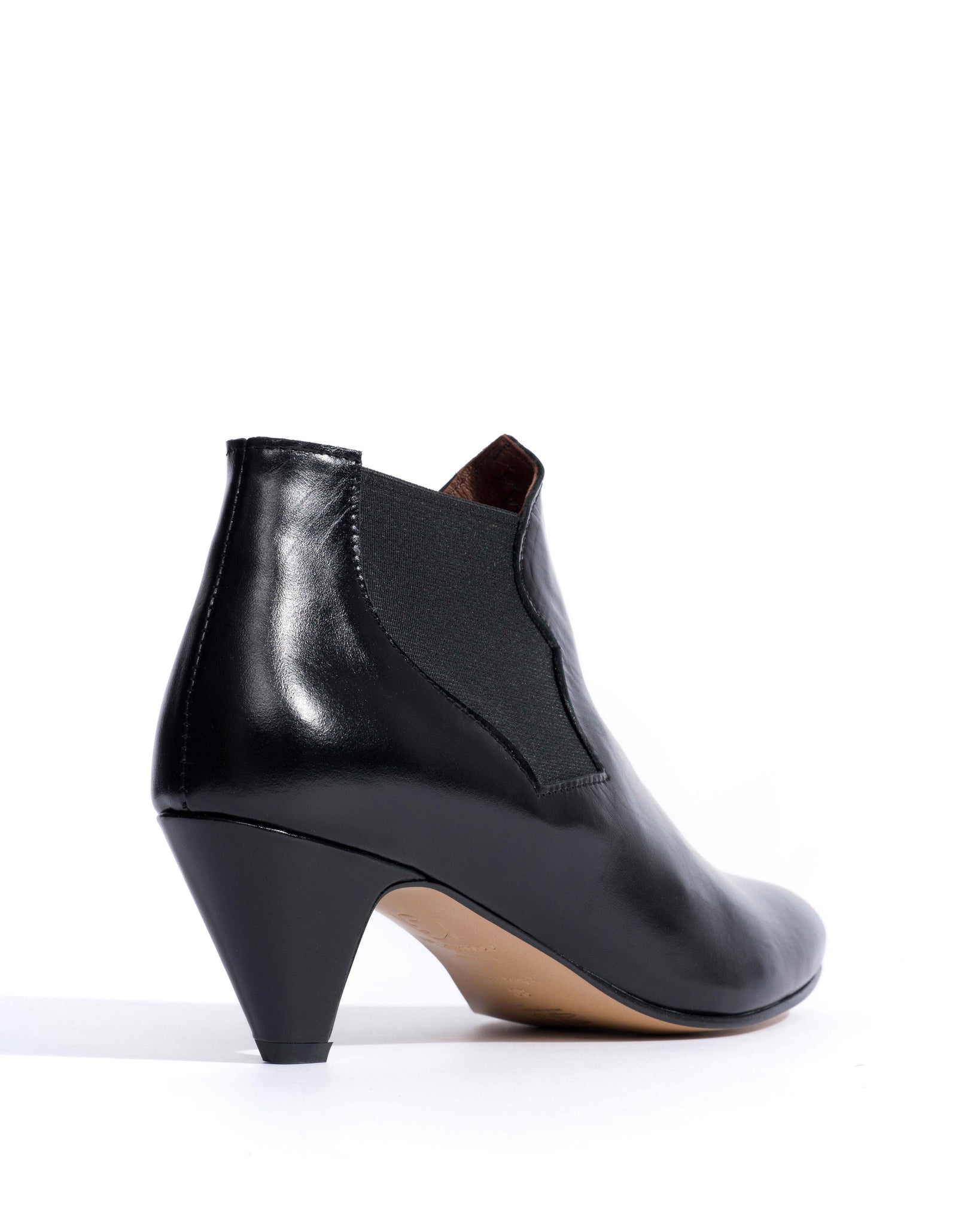 Shalli 50 stiletto Crinkled polished goat Black -
