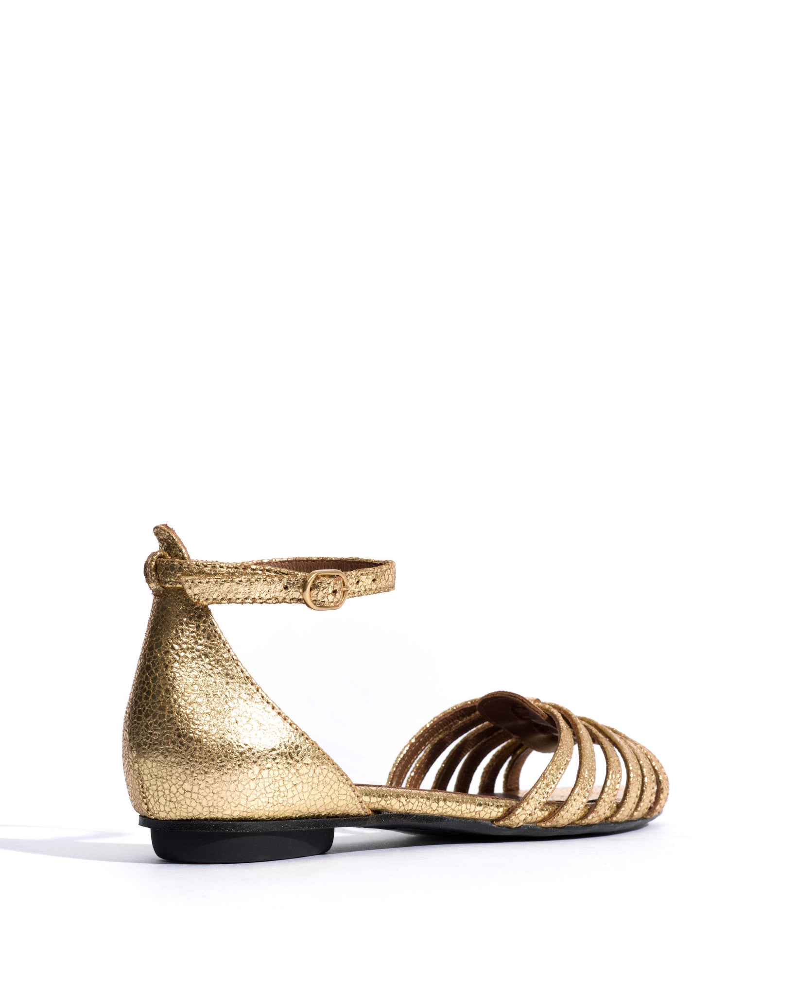 Mareike 10 Crackled metallic goat Gold - Anonymous Copenhagen Flat sandals