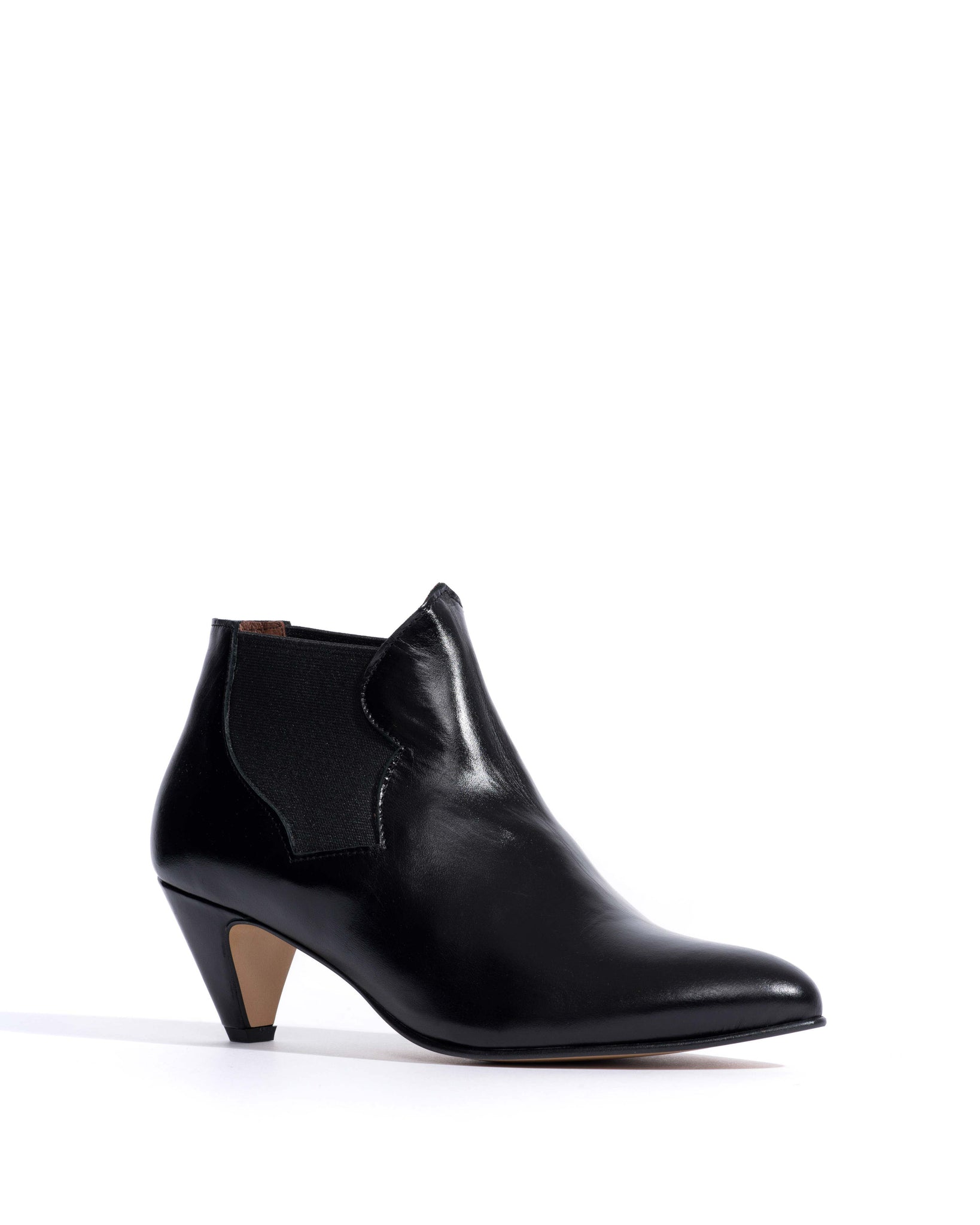 Shalli 50 stiletto Crinkled polished goat Black -