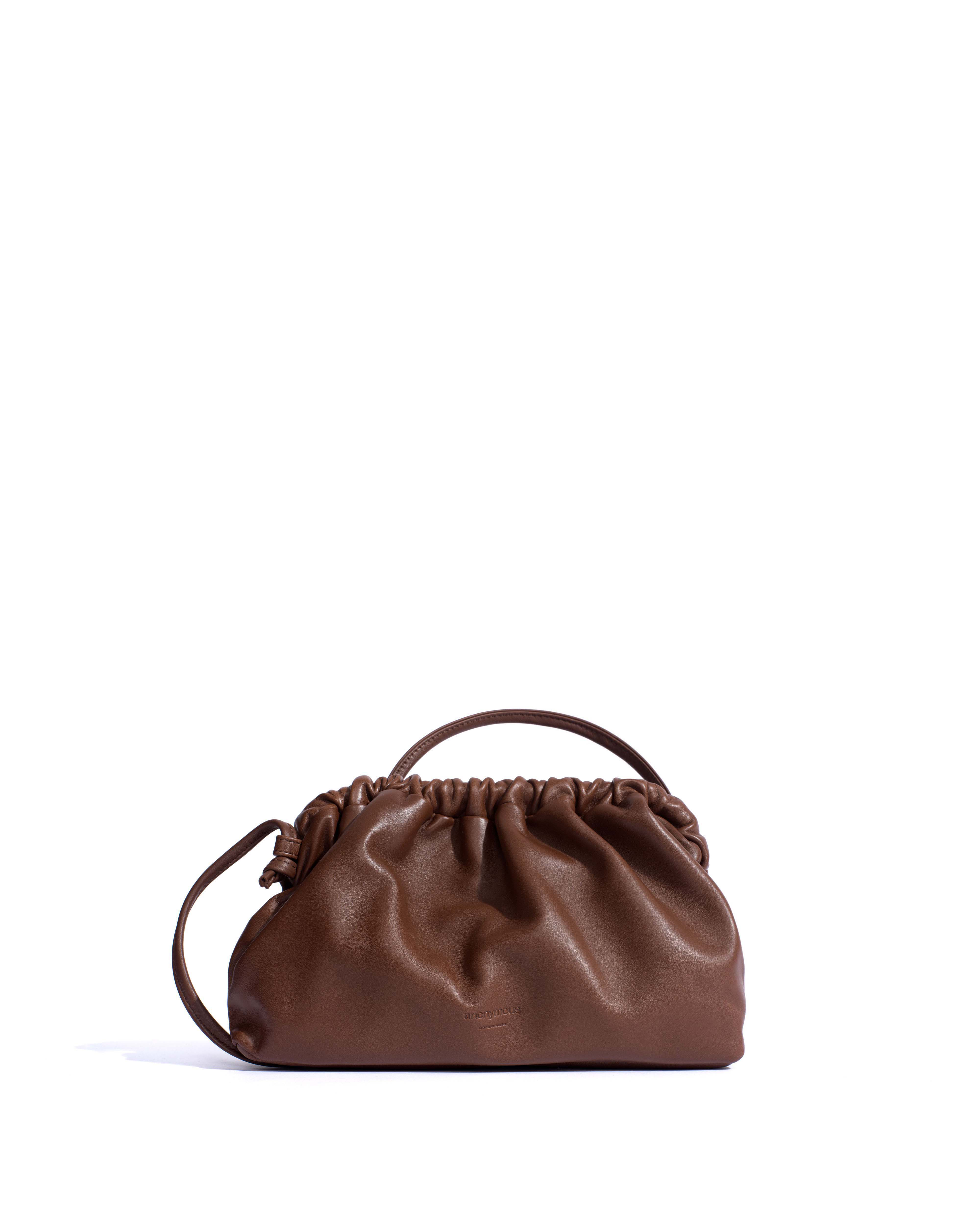 Hally grand cloud bag Shiny lamb Chocolate