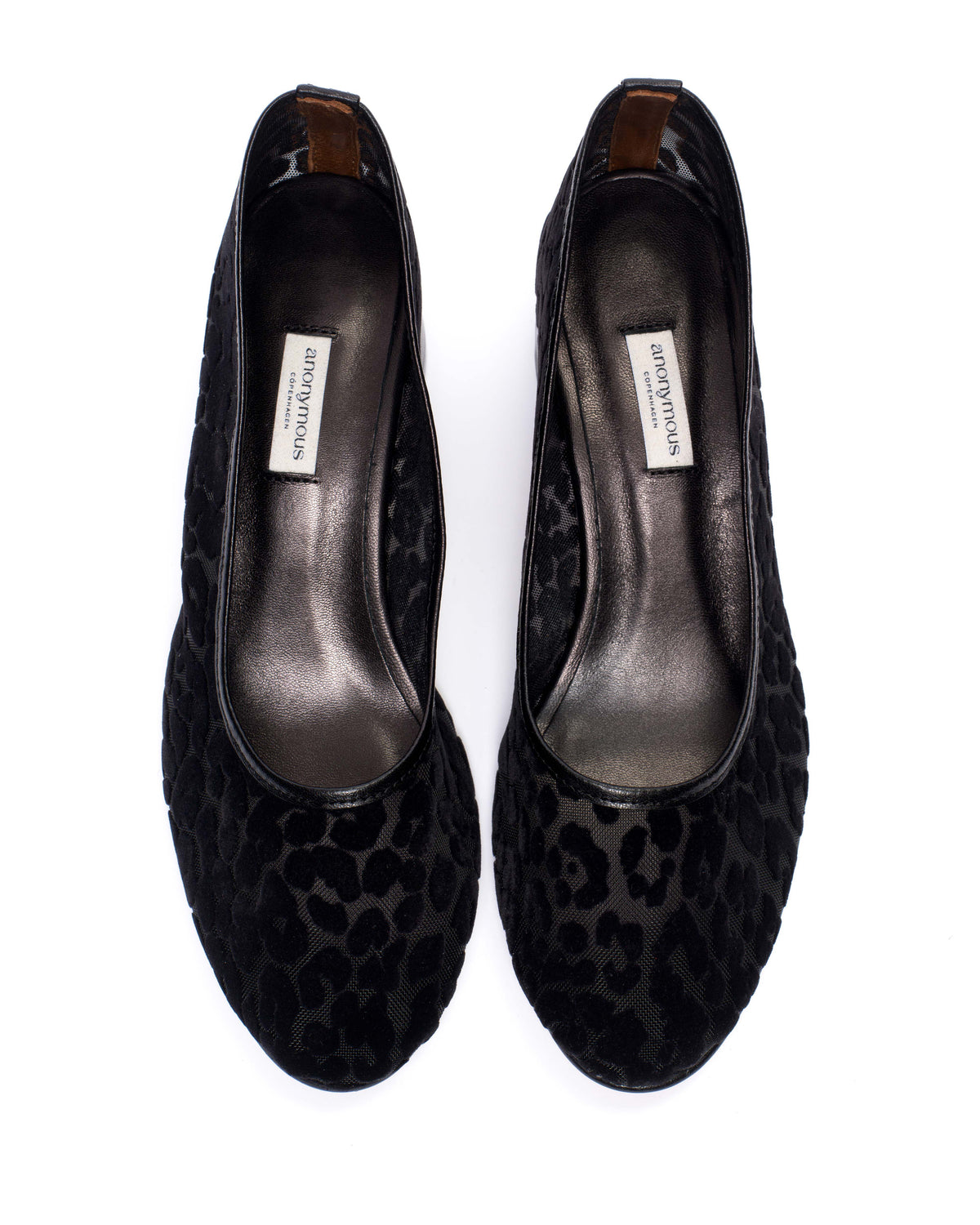 Sacha 40 mesh Shiny lamb & mesh velvet leopard Black