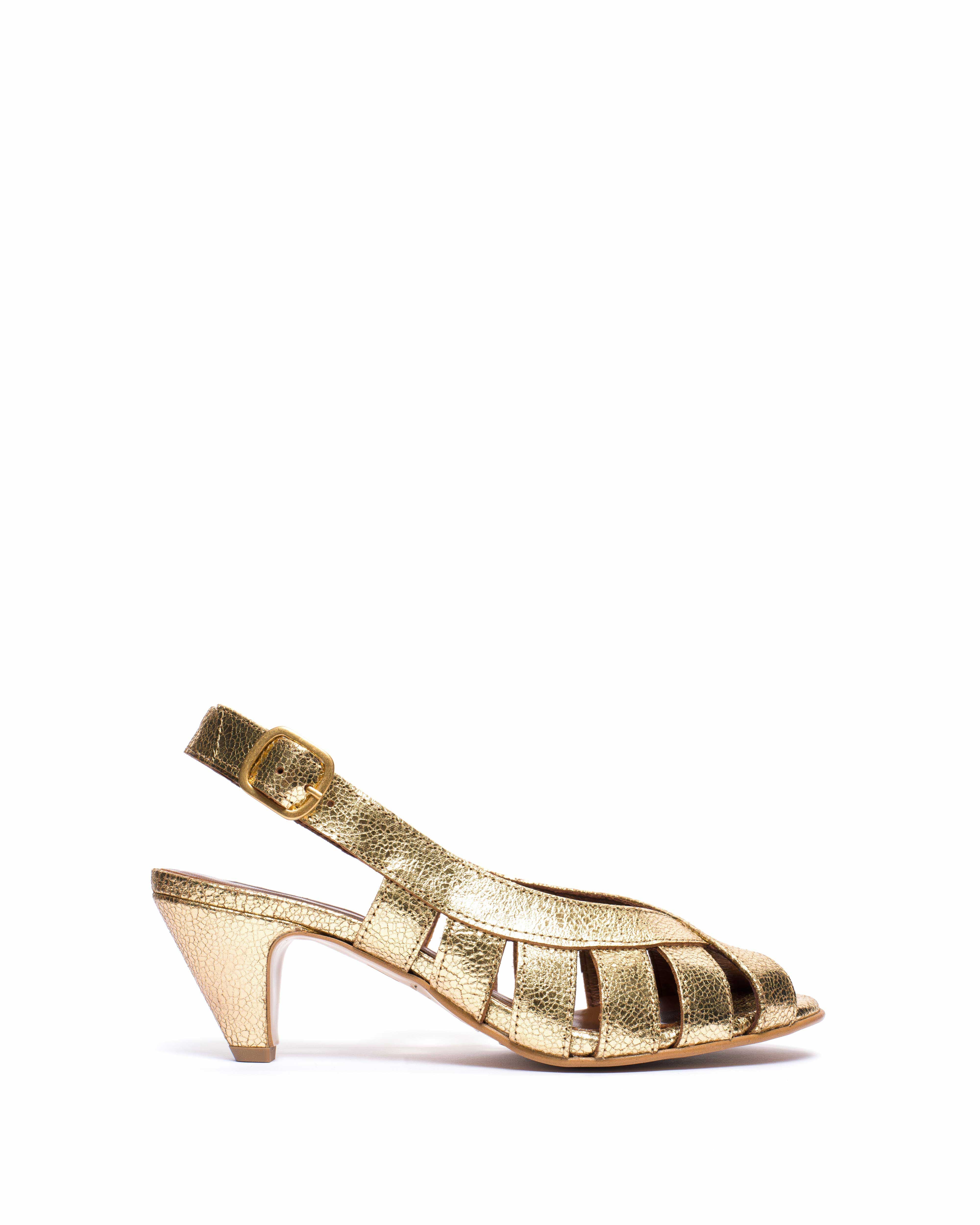 Sophie 50 stiletto Crackled metallic goat Gold