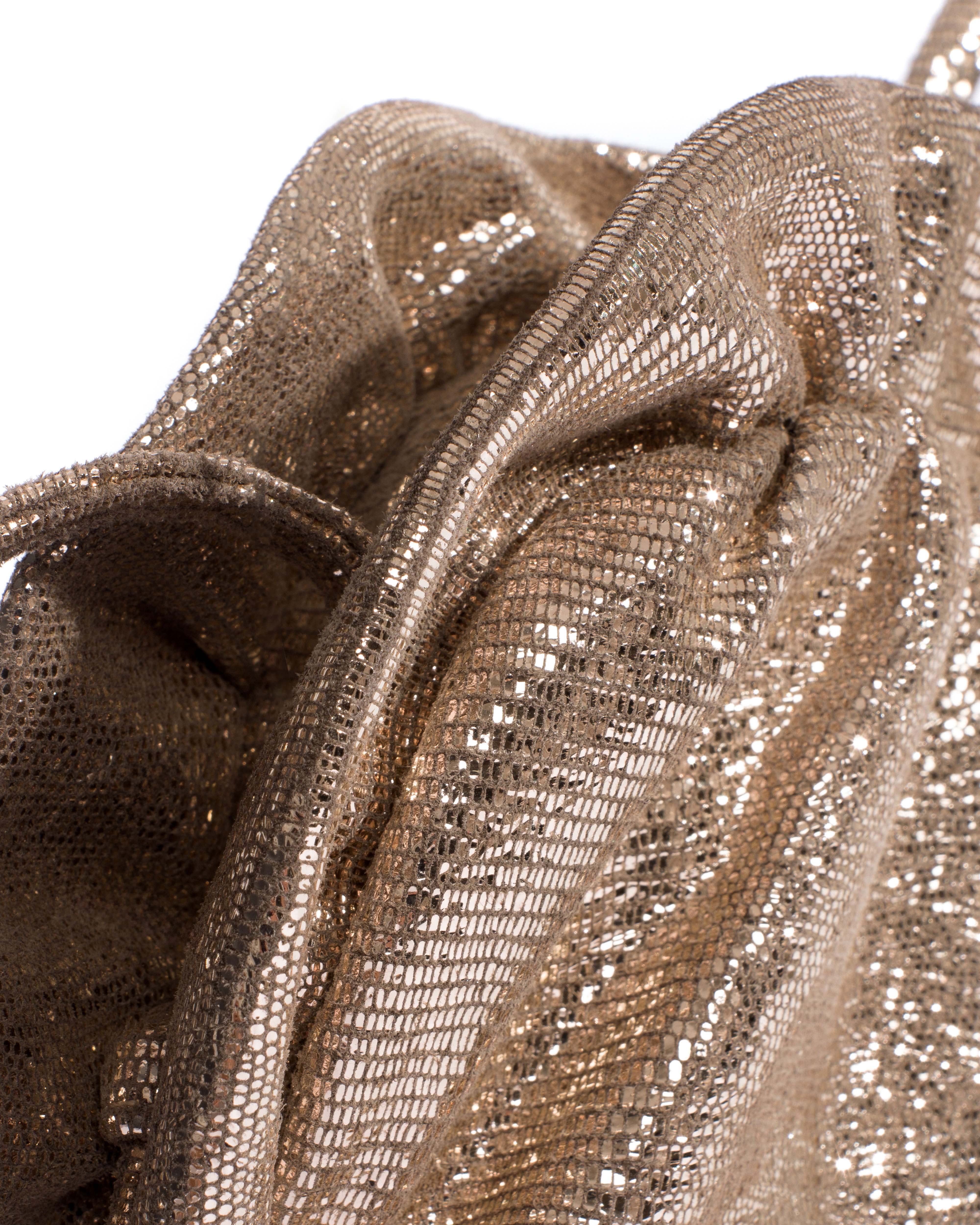 Zally heart bag Lizard metallic goat Vintage champagne