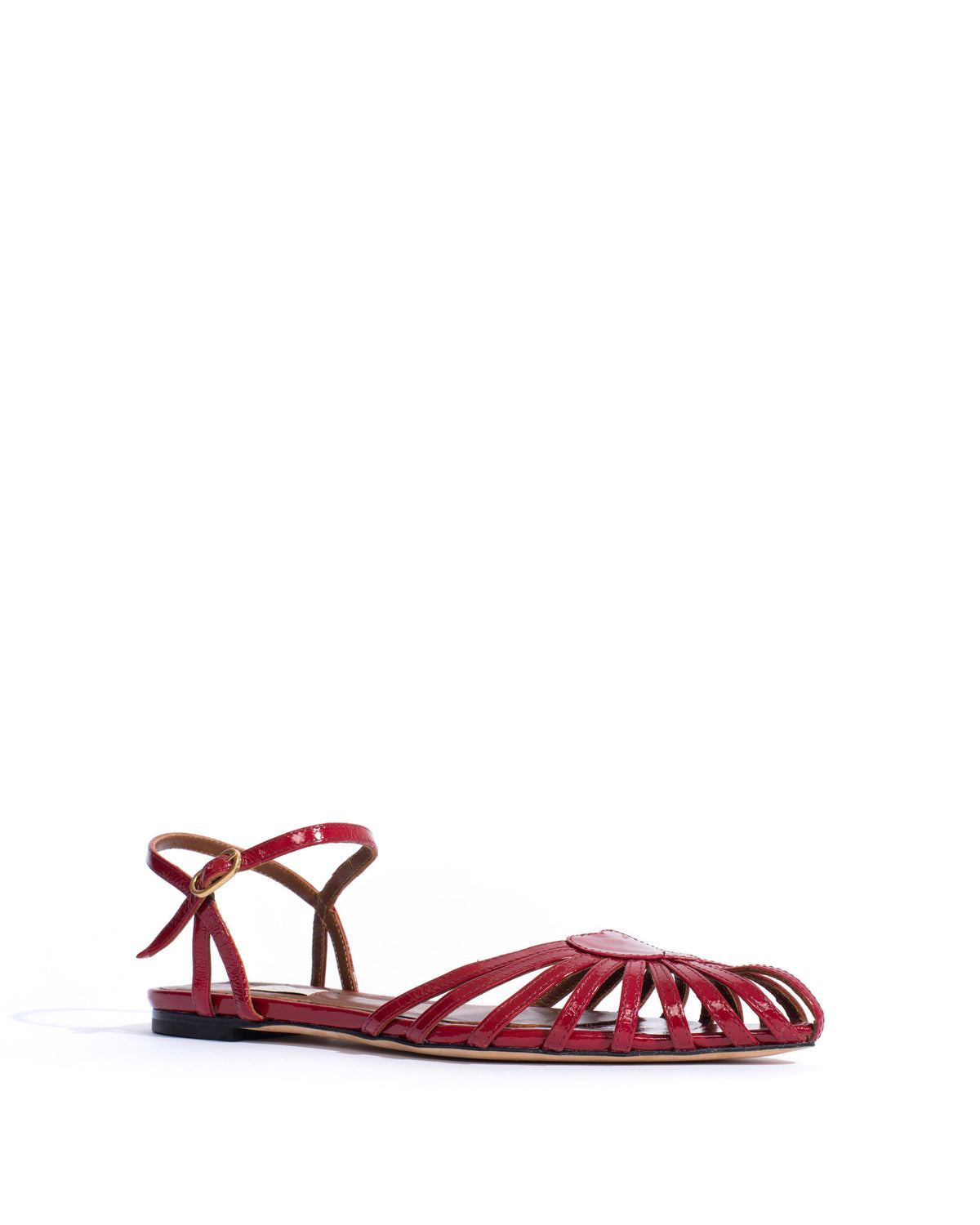 Keesha 10 Crinkled polished goat Scarlet