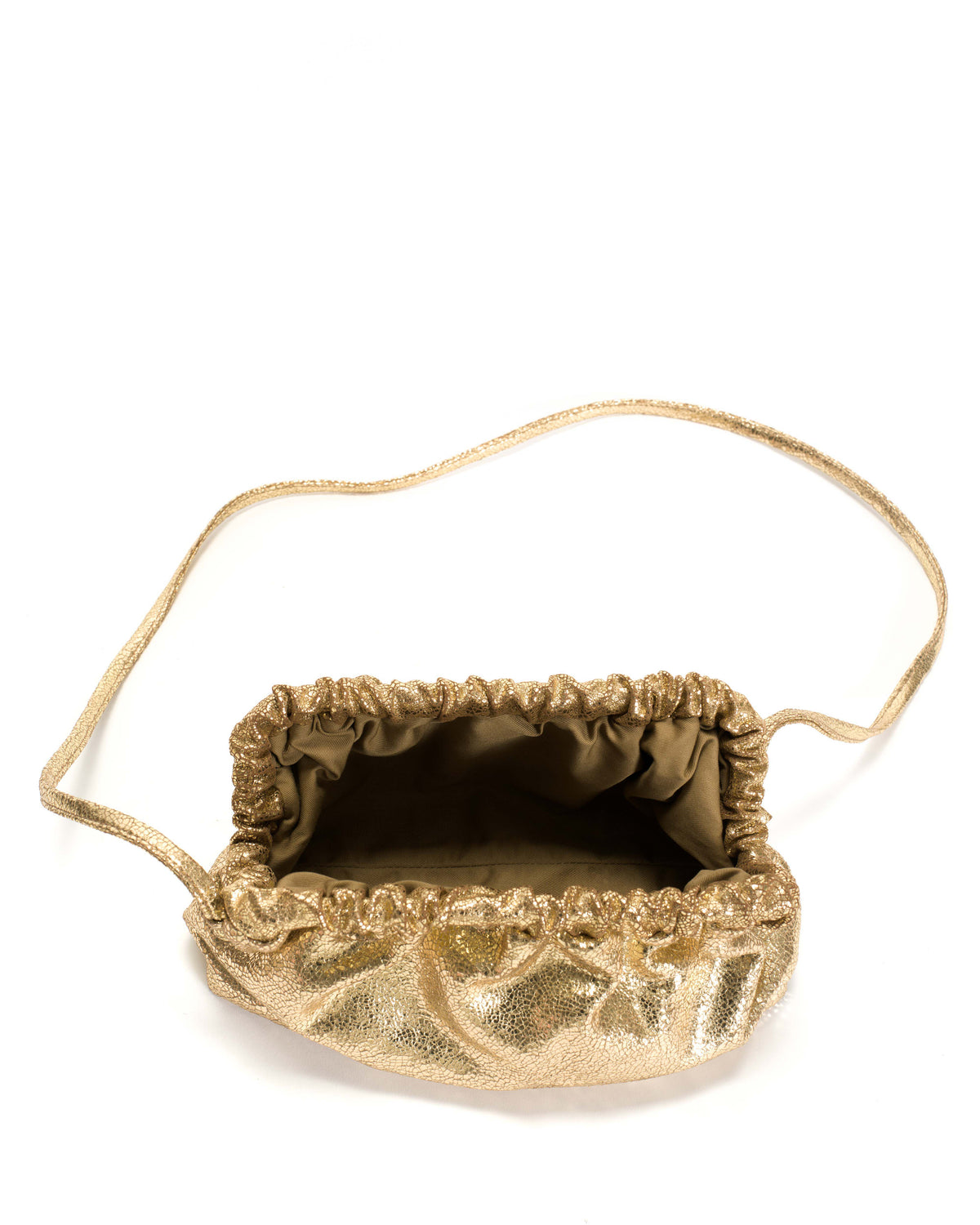 Hally classic cloud bag Crackled metallic goat Gold
