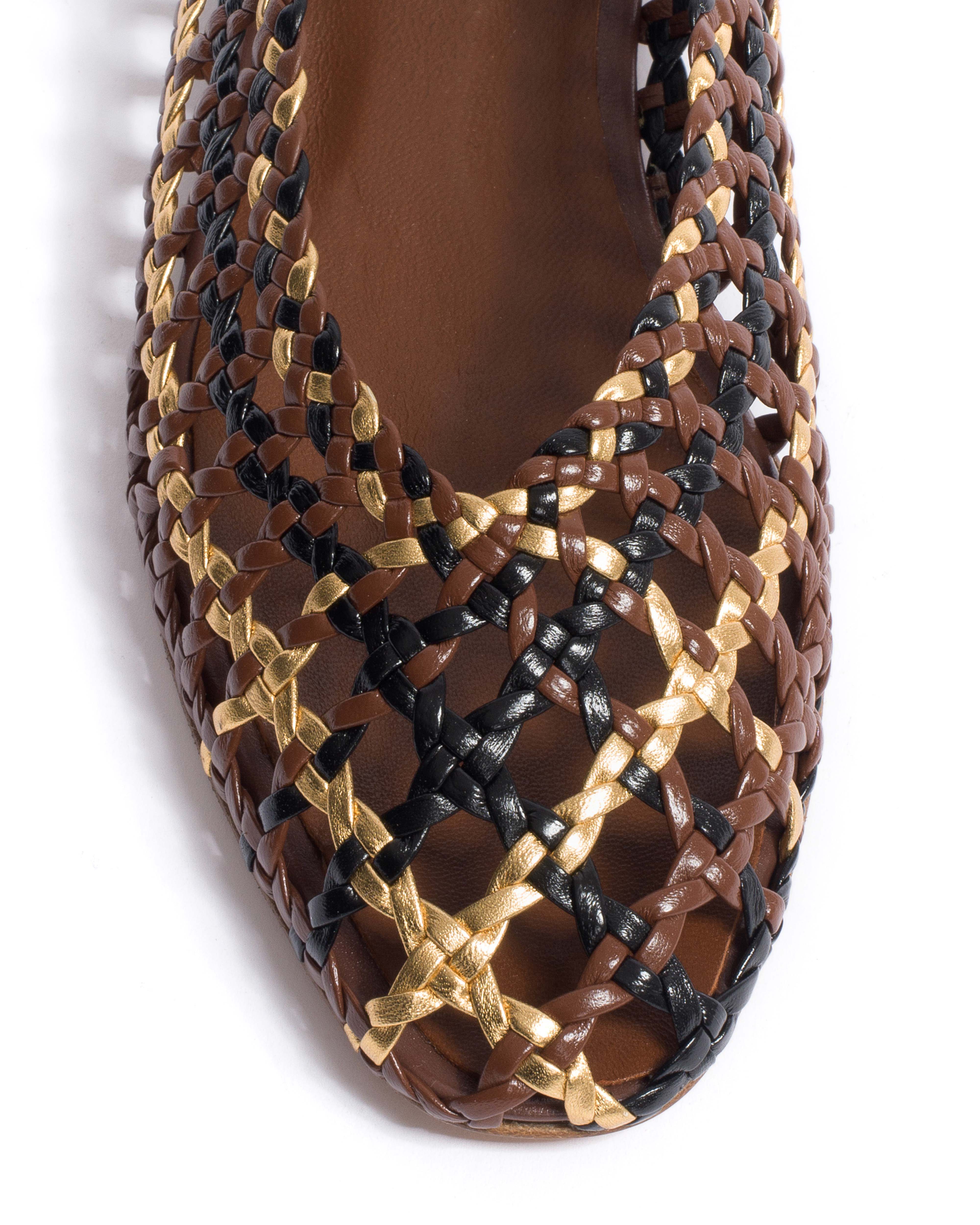 Sessi 10 Hand-braided leather Chocolate mix