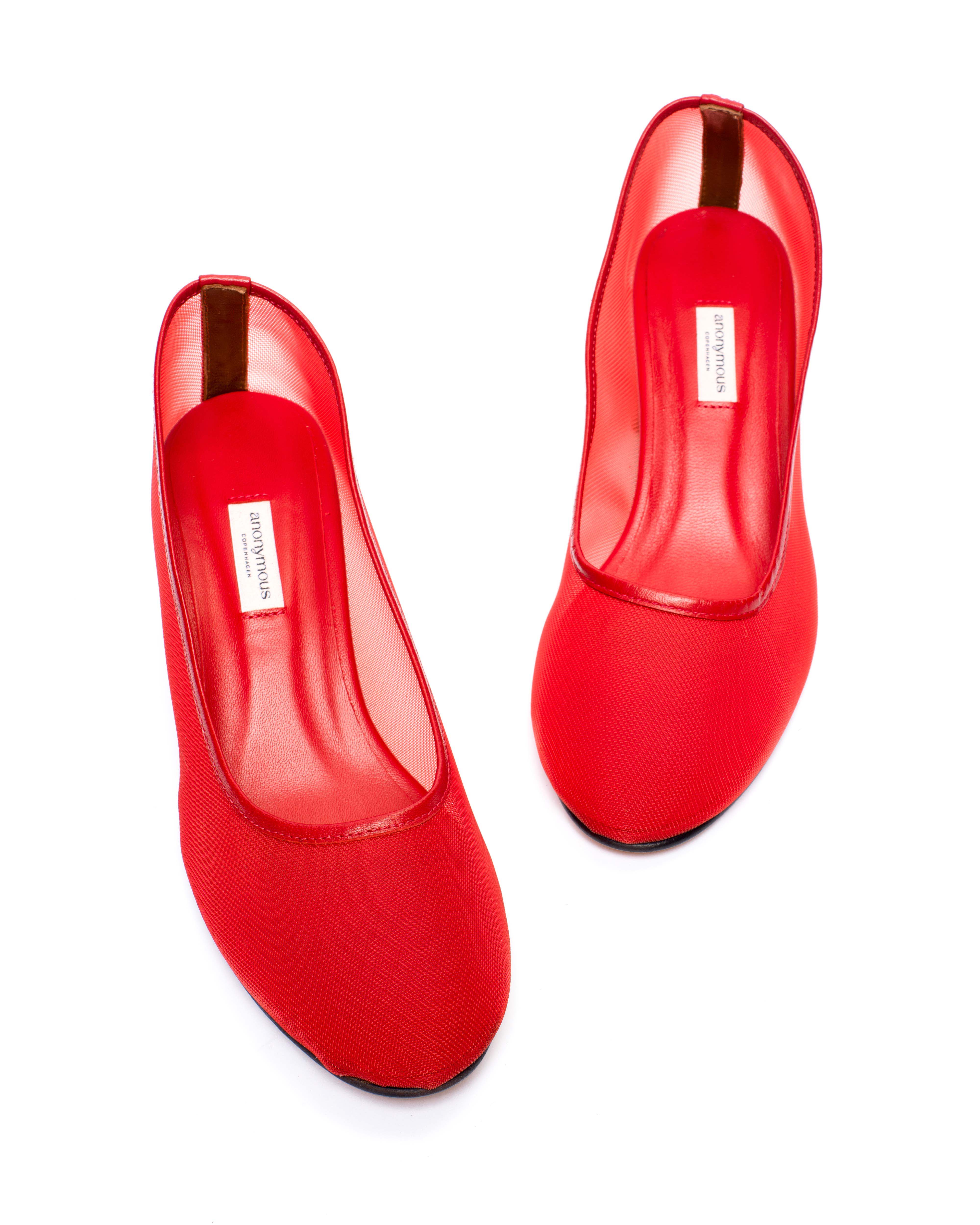 Sacha 40 mesh Shiny lamb & mesh Ruby red