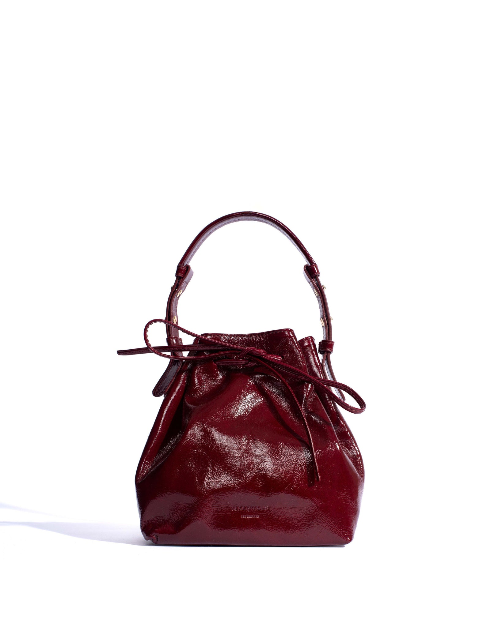 Kacey petite bucket bag Crinkled polished goat Pomegranate