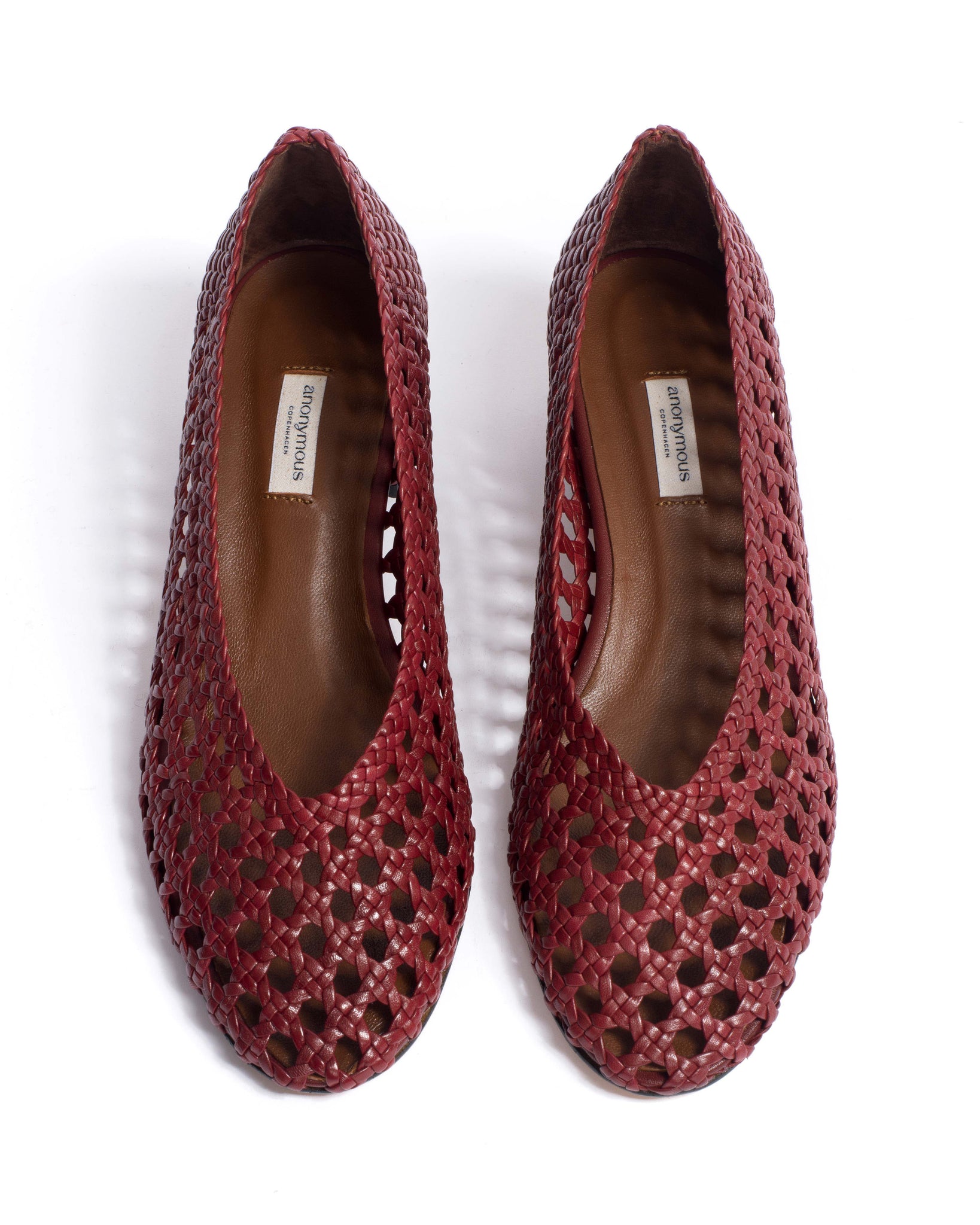 Sessi 40 Hand-braided leather Pomegranate - Anonymous Copenhagen Heels