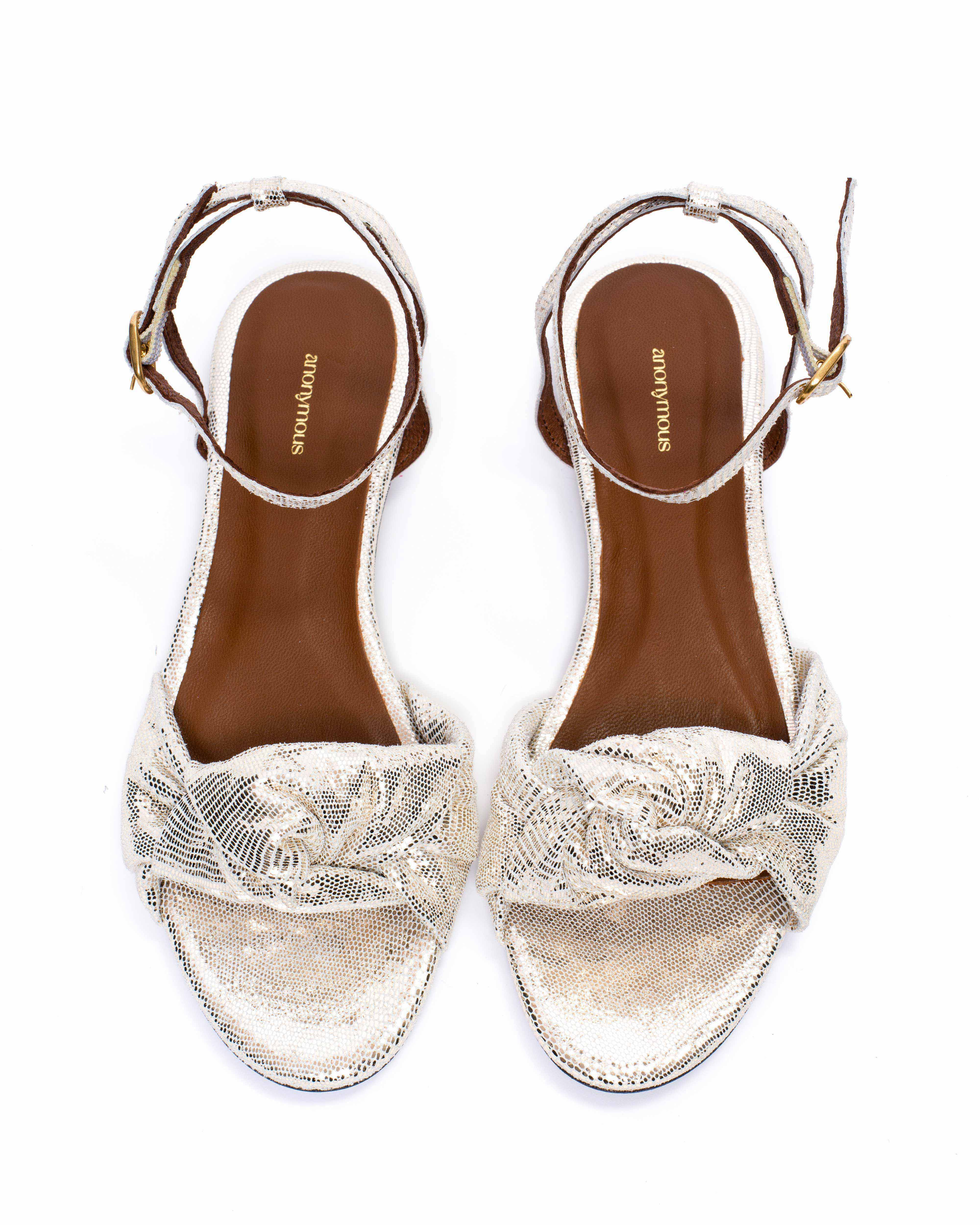 Aliza 10 Lizard metallic goat Champagne