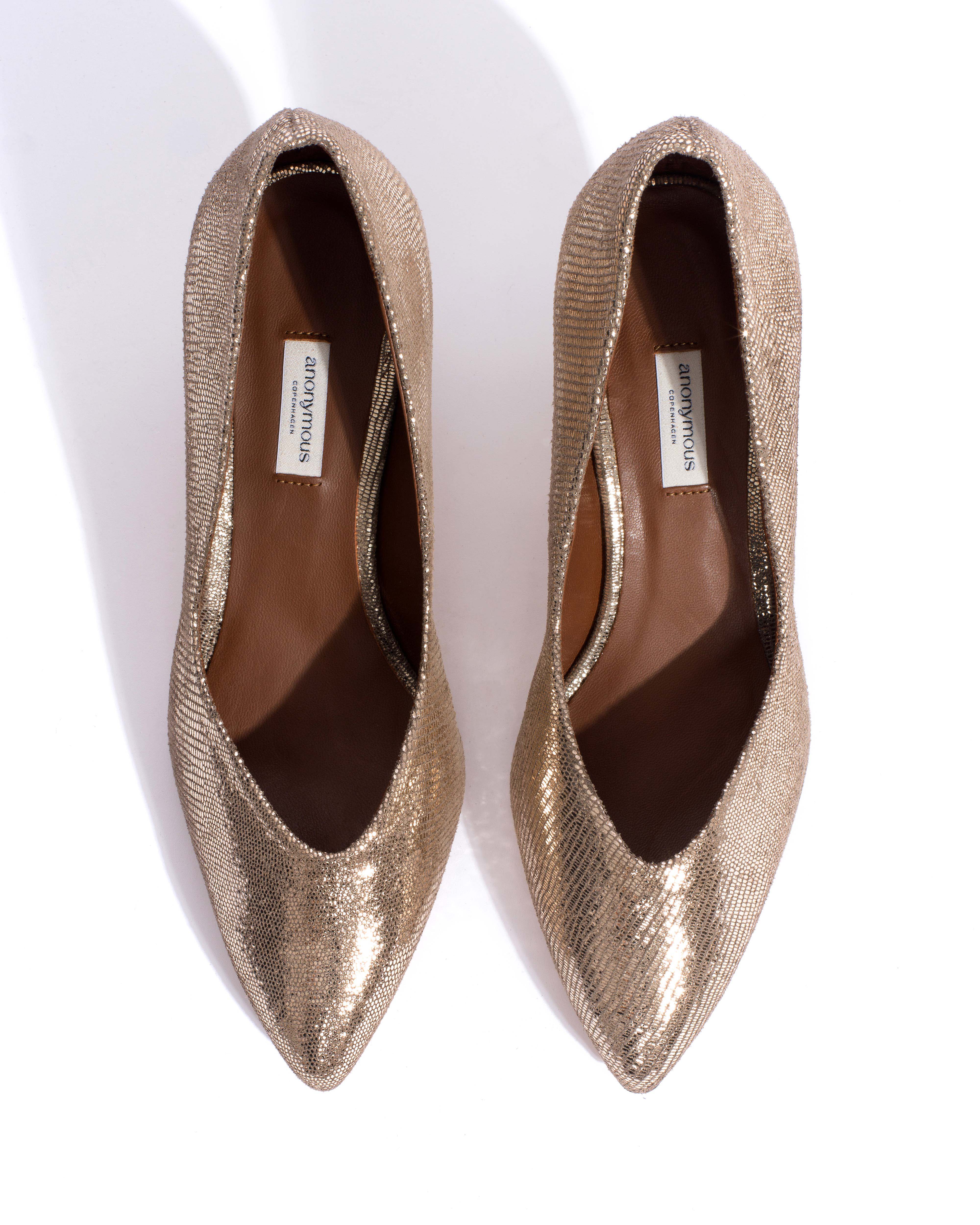 Trini 55 Lizard metallic goat Vintage champagne