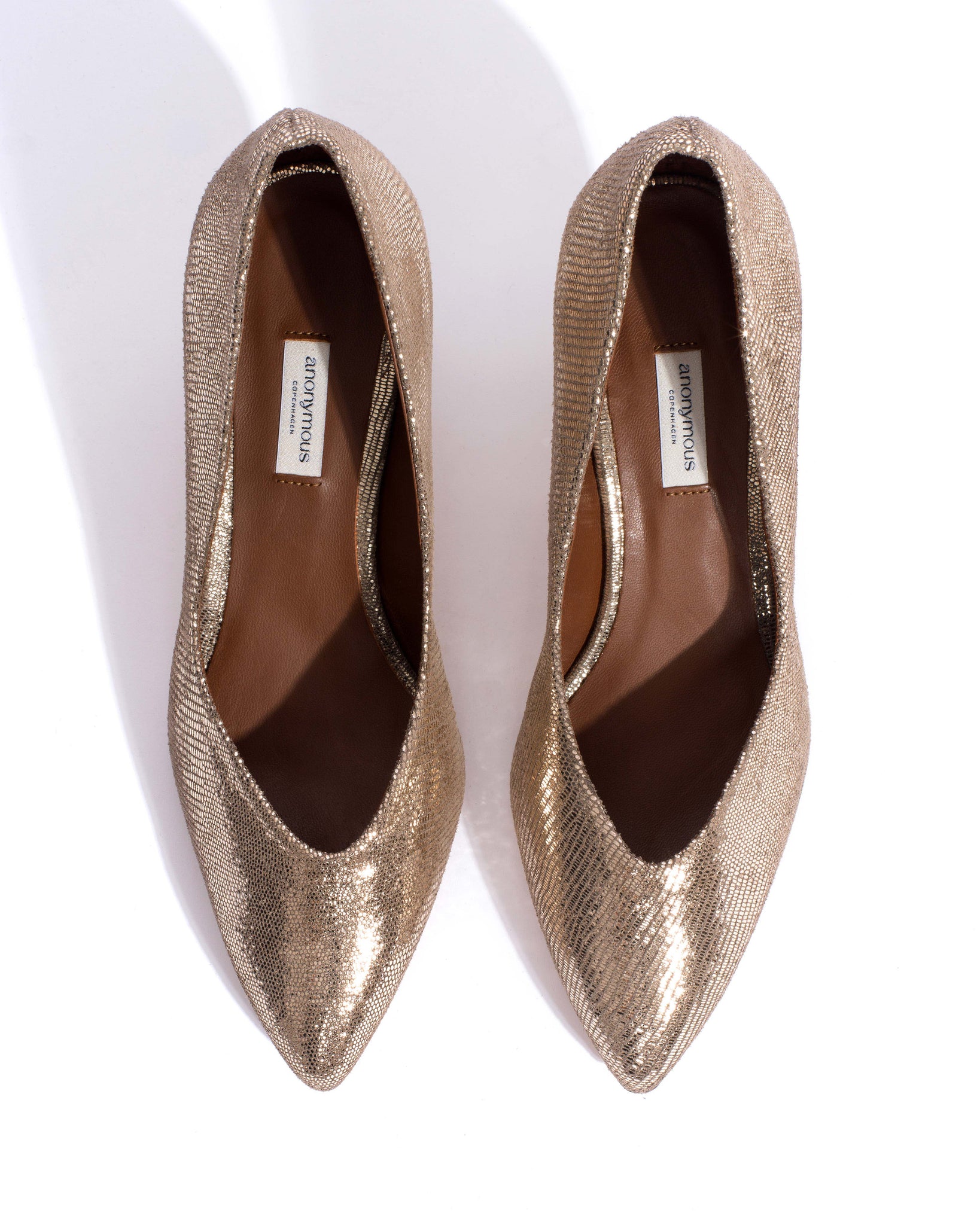 Trini 55 Lizard metallic goat Vintage champagne