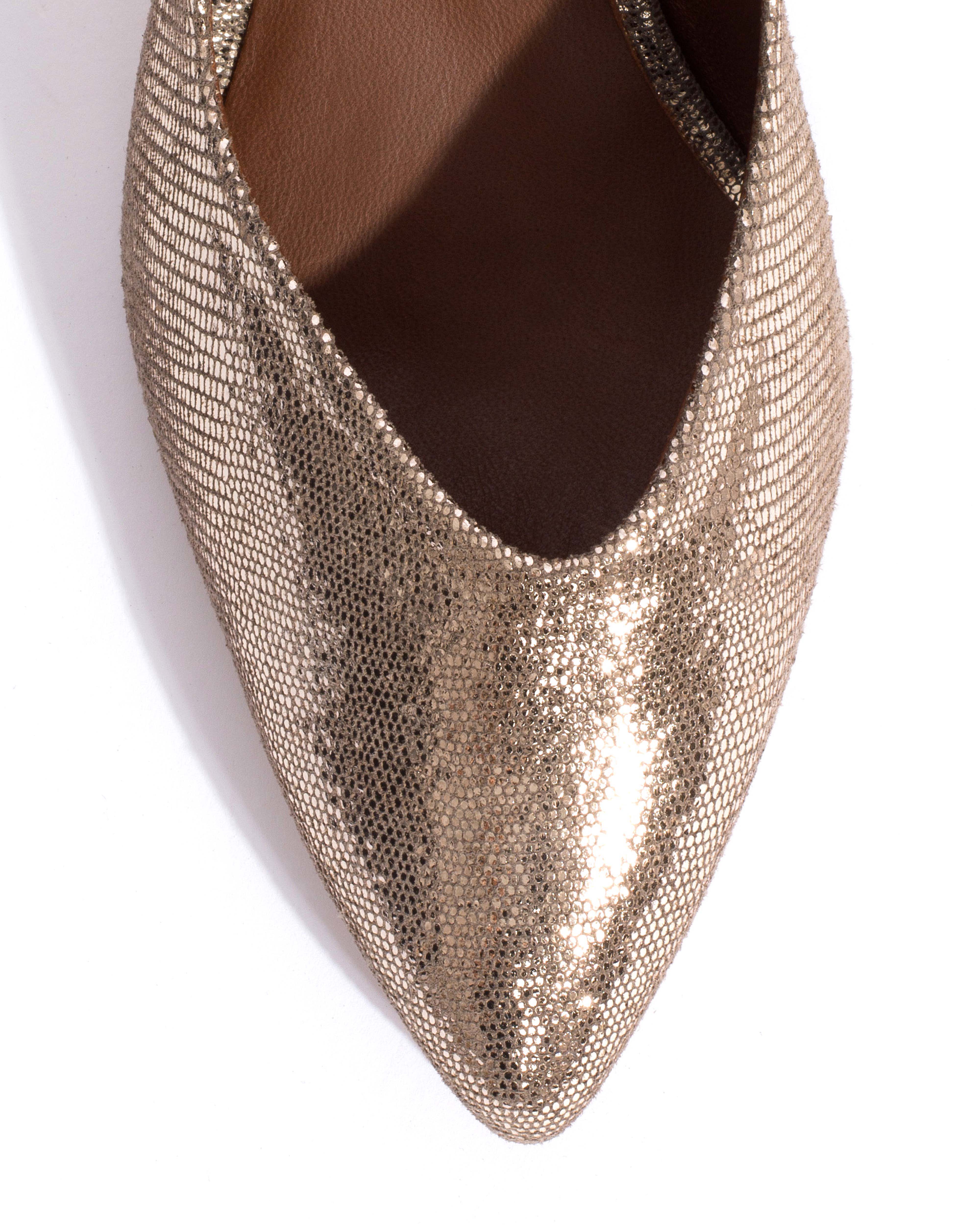 Trini 55 Lizard metallic goat Vintage champagne
