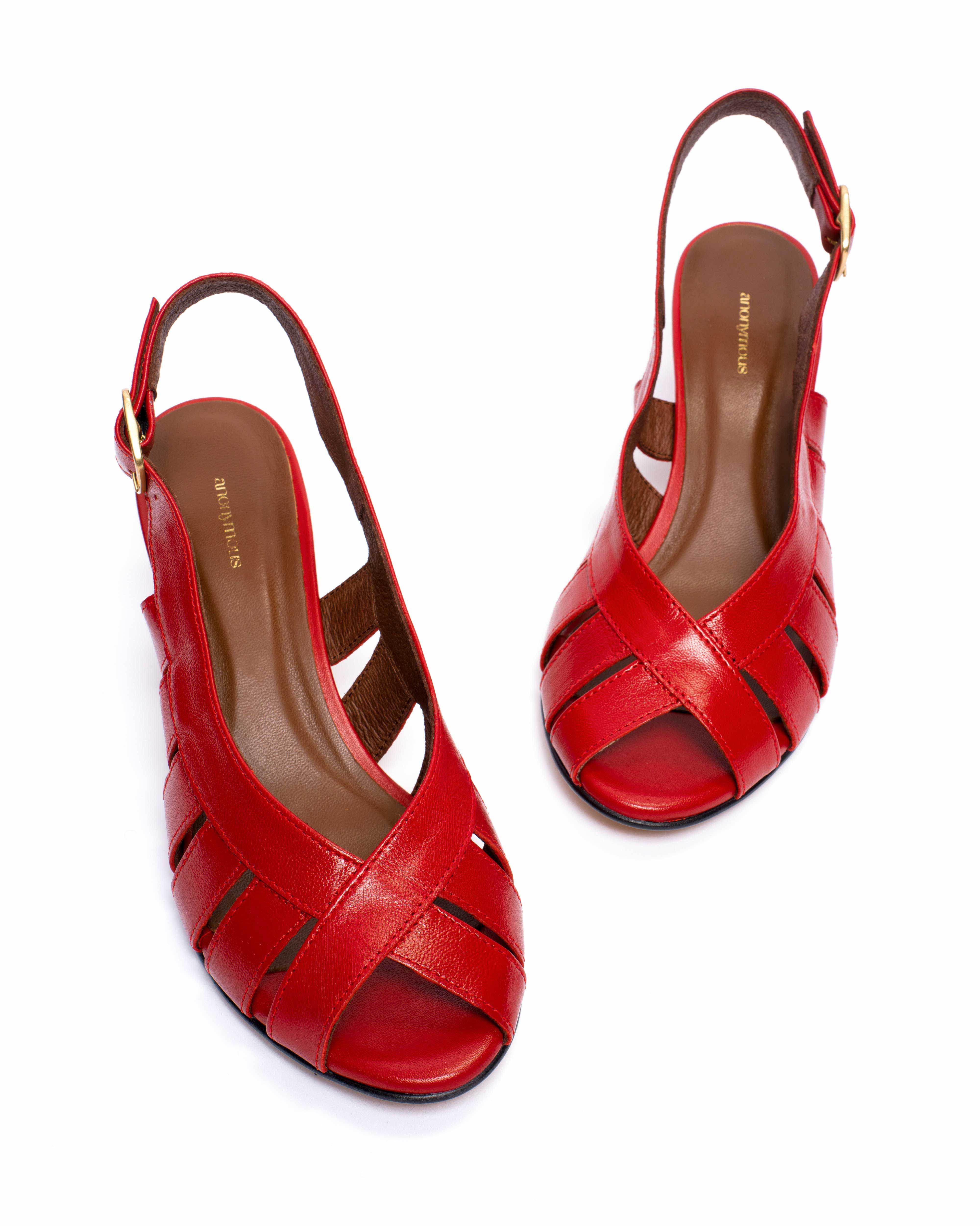 Sophie 50 stiletto Shiny lamb Ruby red