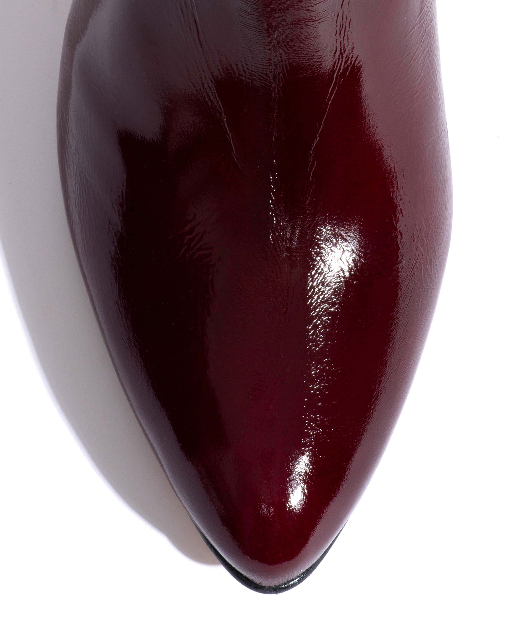 Jasmina 50 stiletto Crinkled polished goat & suede leather Pomegranate