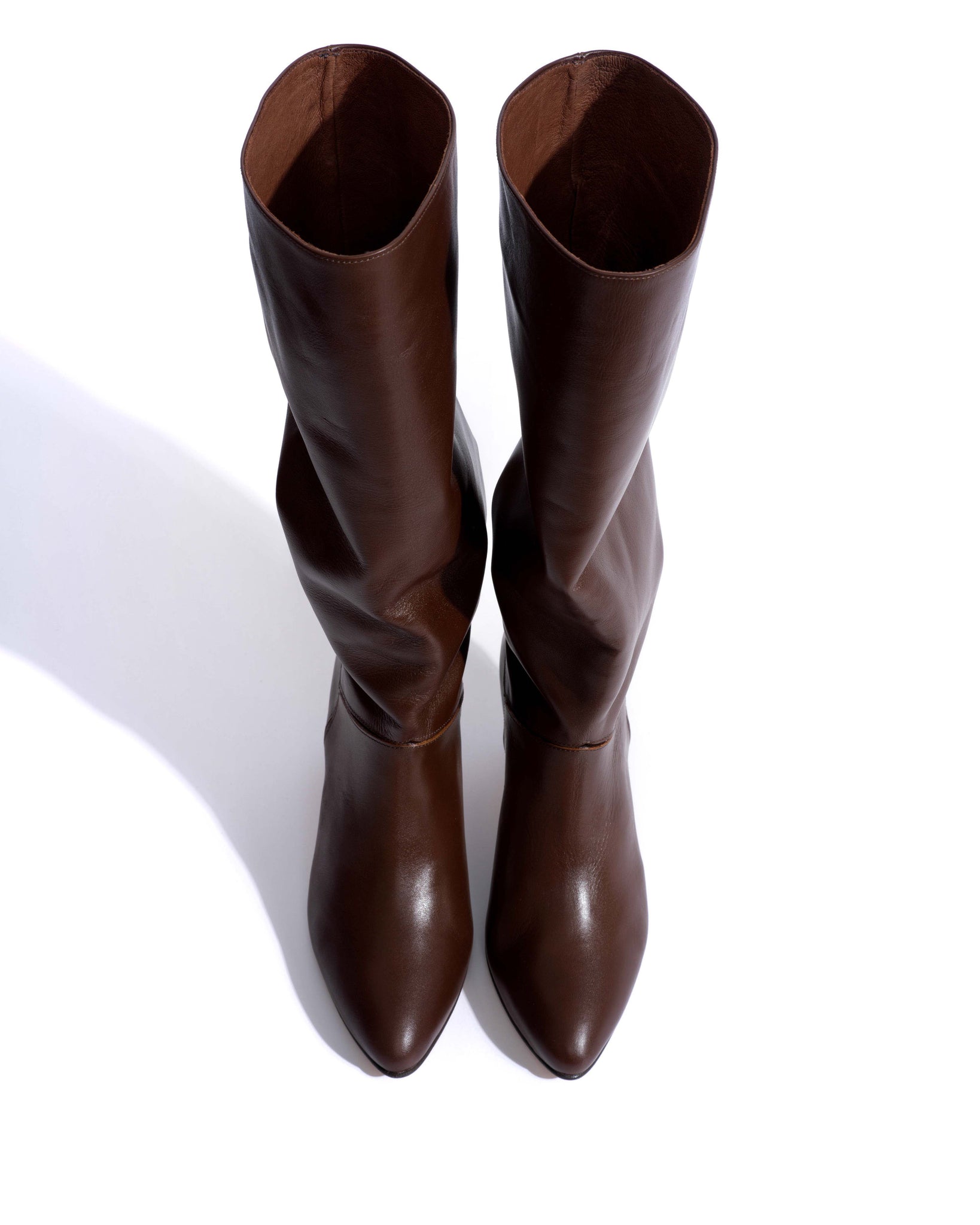 Jasmina 50 stiletto Soft calf & suede leather Chocolate - Anonymous Copenhagen High shaft boots
